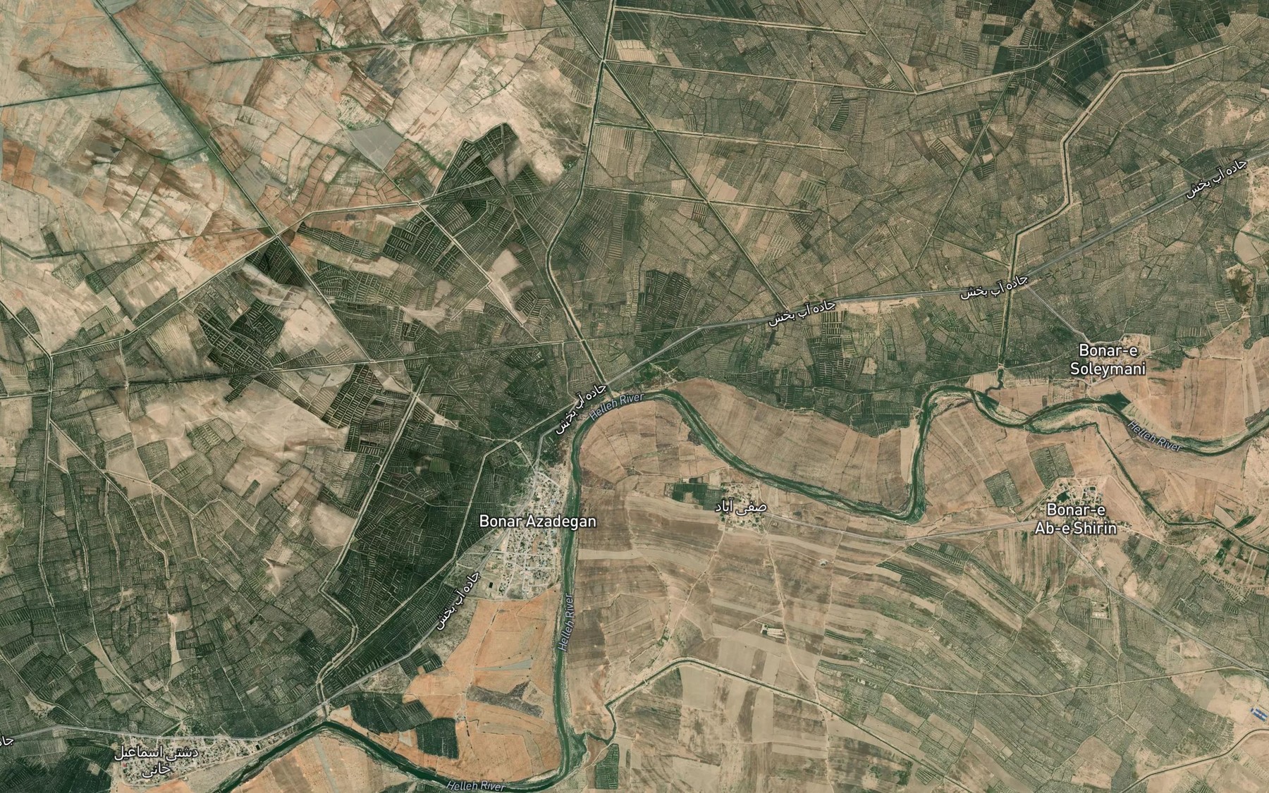 Satellite map of the Rudkhaneh-ye Halleh