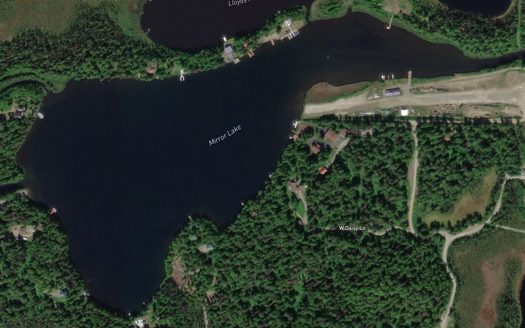Satellite map of the Mirror Lake