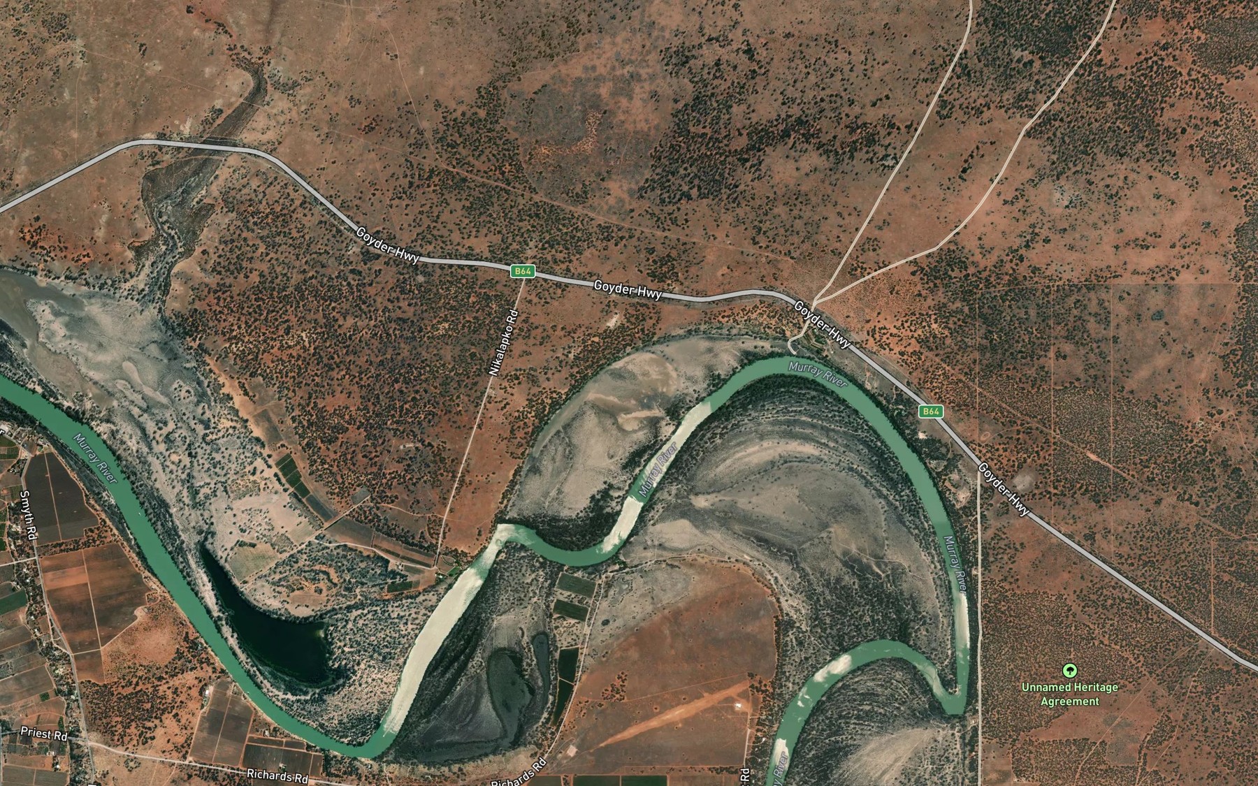 Satellite map of the Weston Flat Lagoon