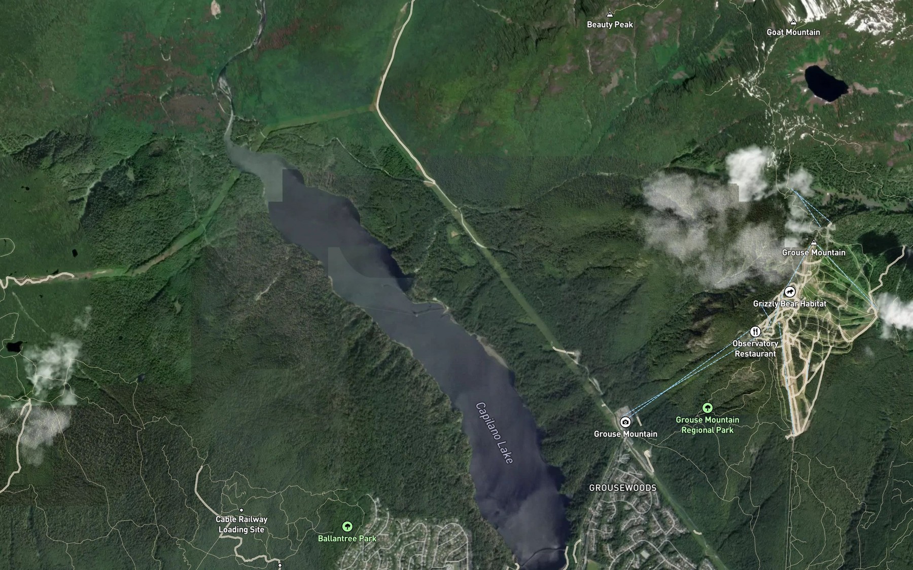 Satellite map of the Crown Creek