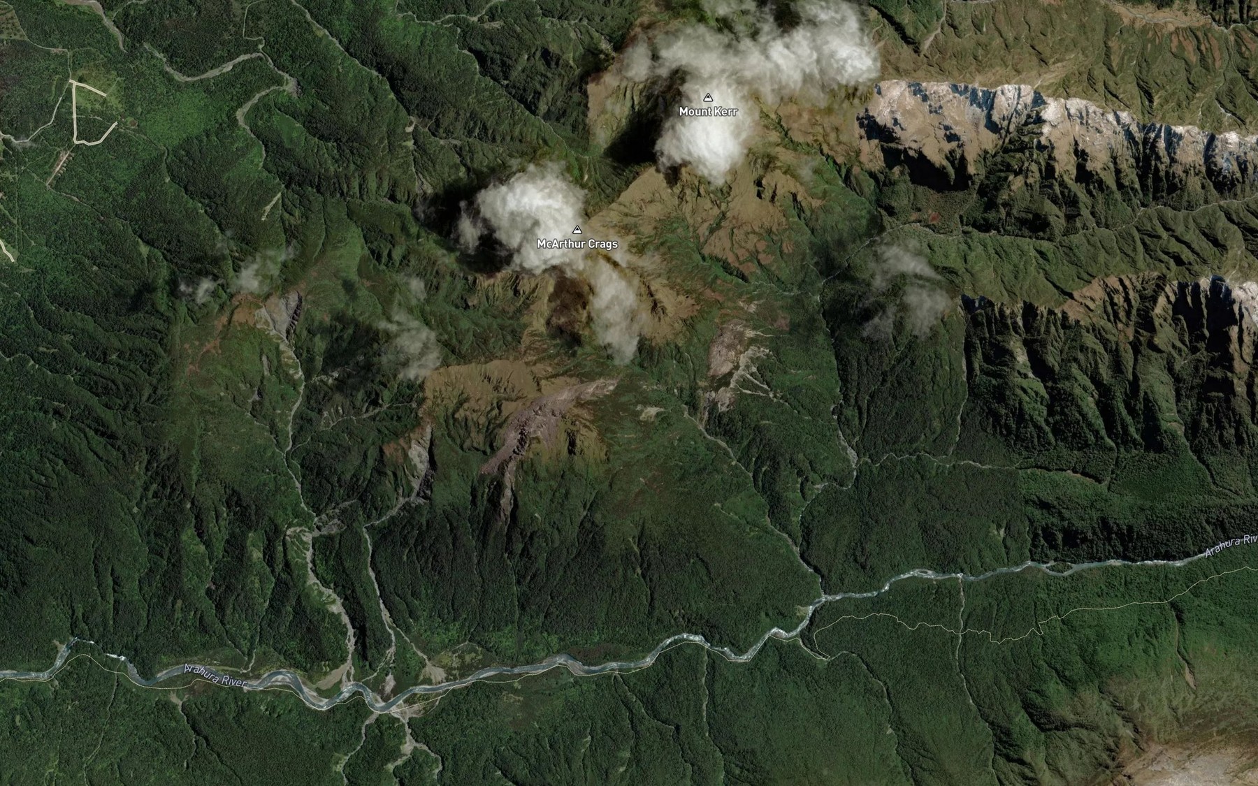 Satellite map of the Jade Creek