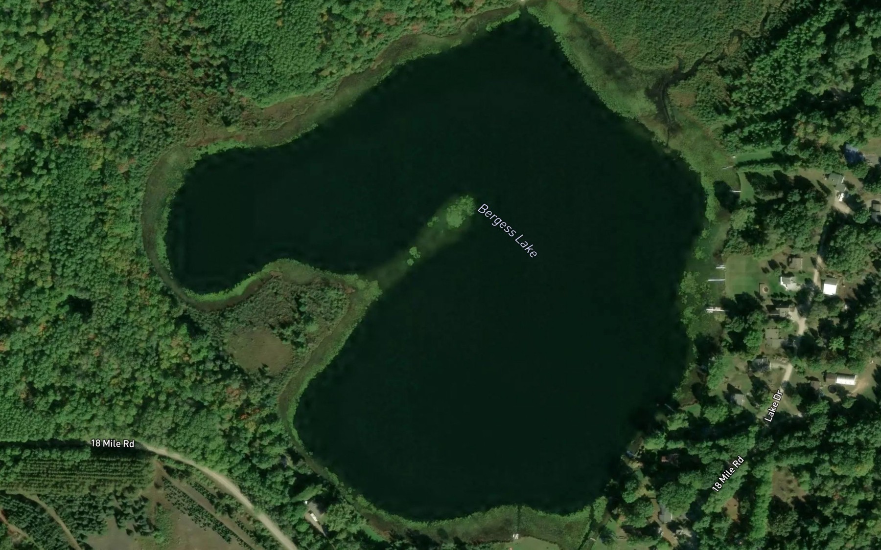 Satellite map of the Bergess Lake