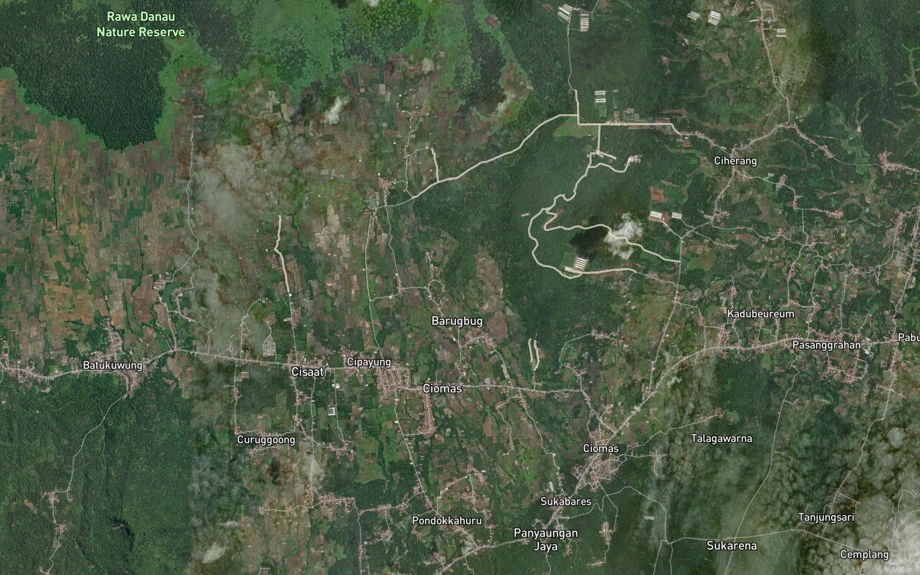 Satellite map of the Ci Manungtung