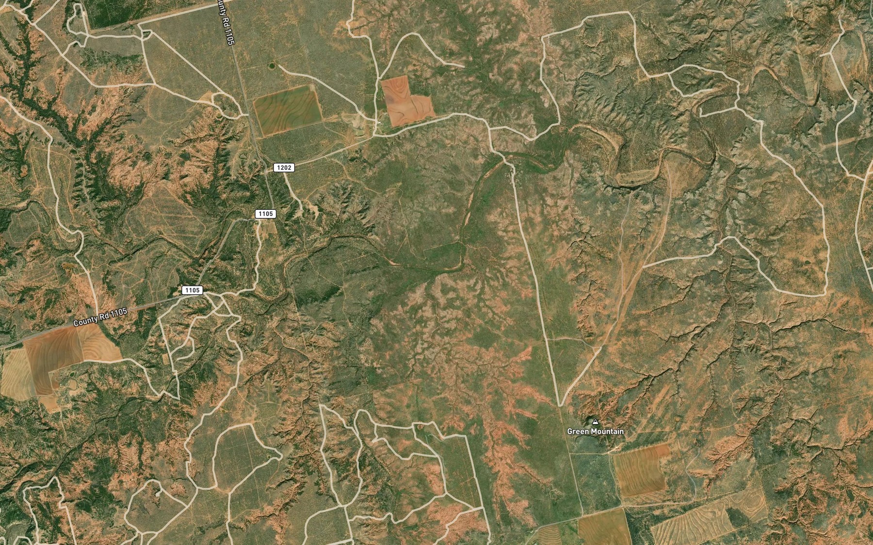 Satellite map of the Camp Creek