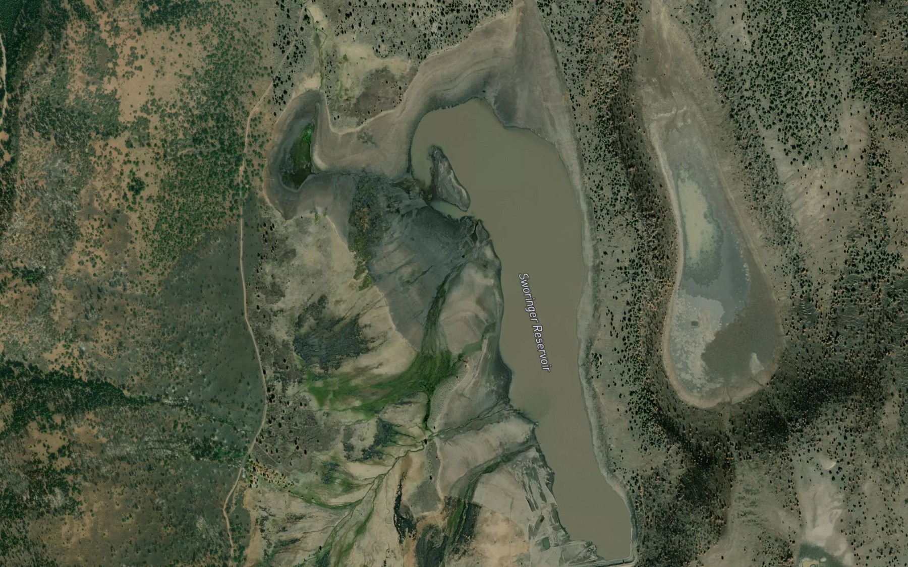 Satellite map of the Sworinger Reservoir