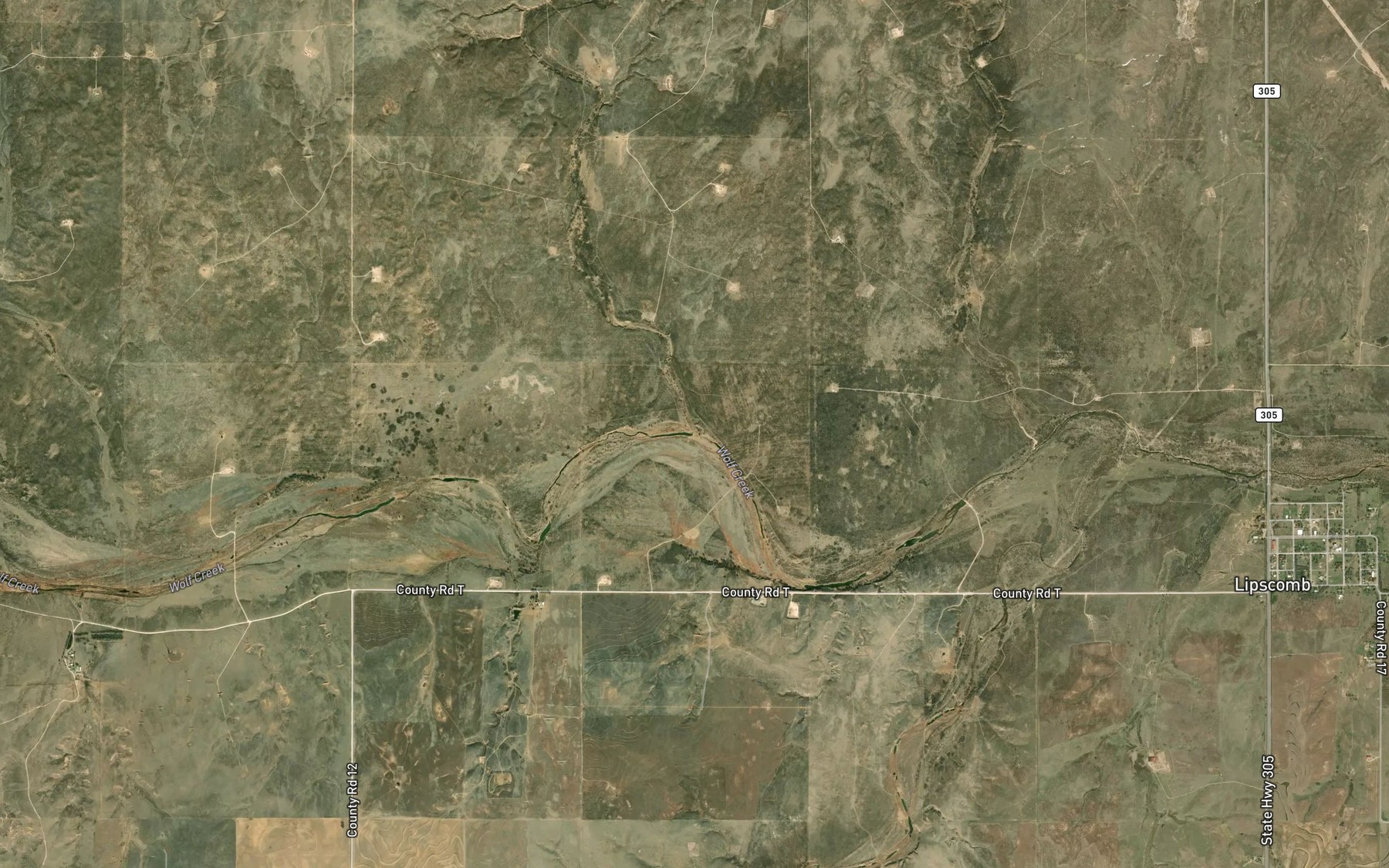 Satellite map of the Fifth Creek
