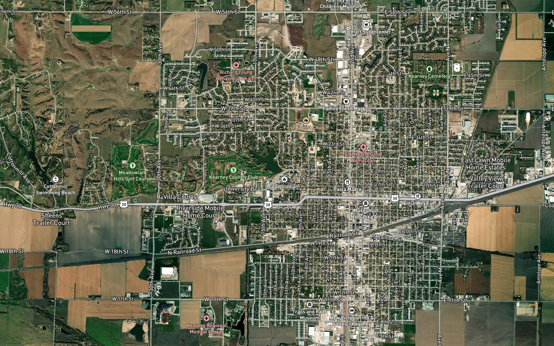 Satellite map of the Lake Kearney