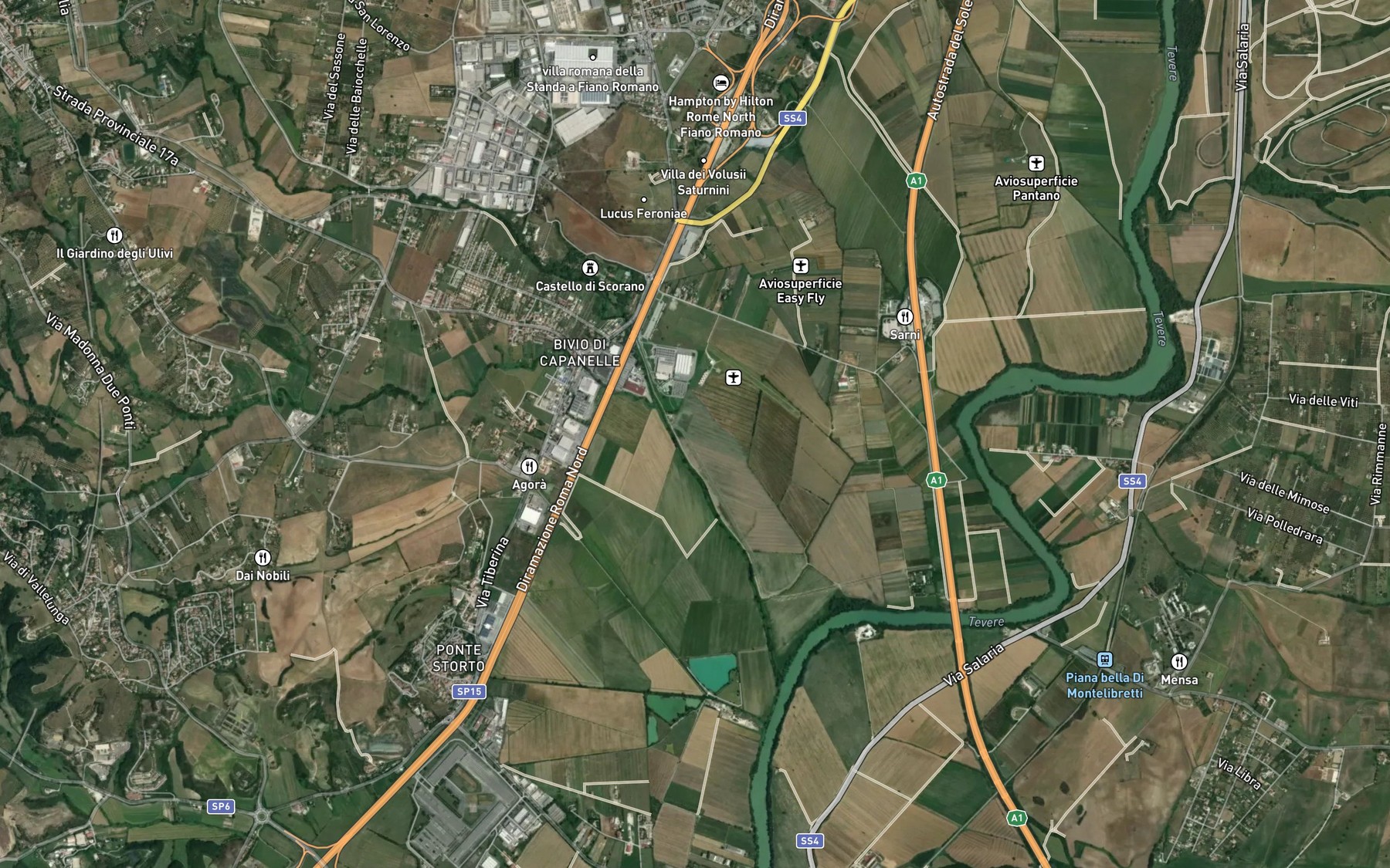 Satellite map of the Fosso San Martino