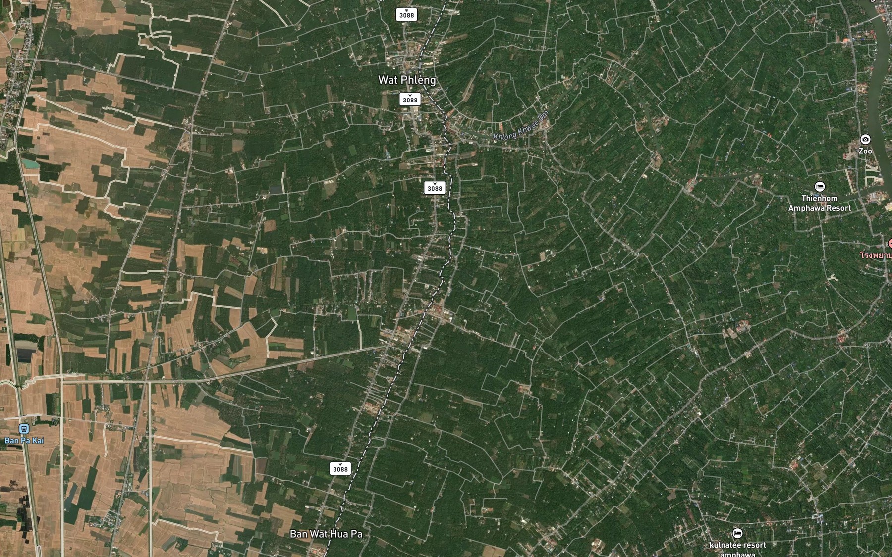 Satellite map of the Khlong Bang Krari