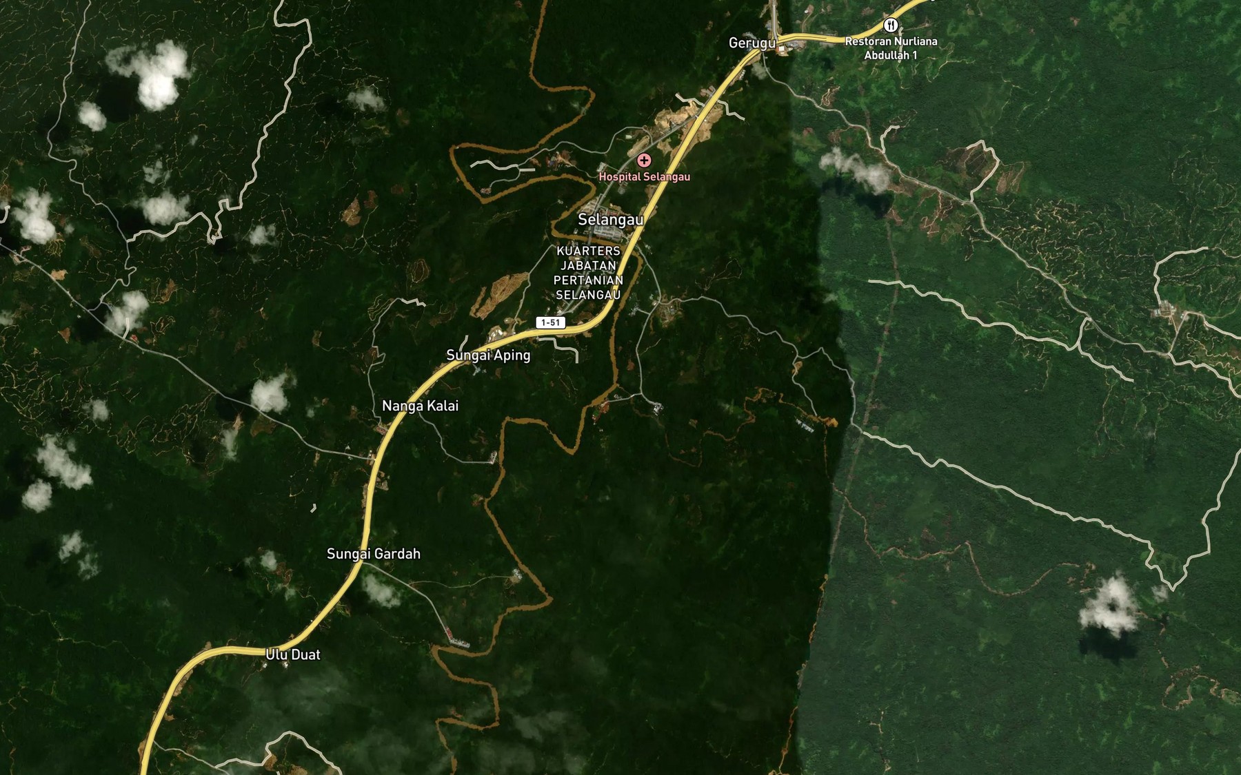 Satellite map of the Nanga Selangau