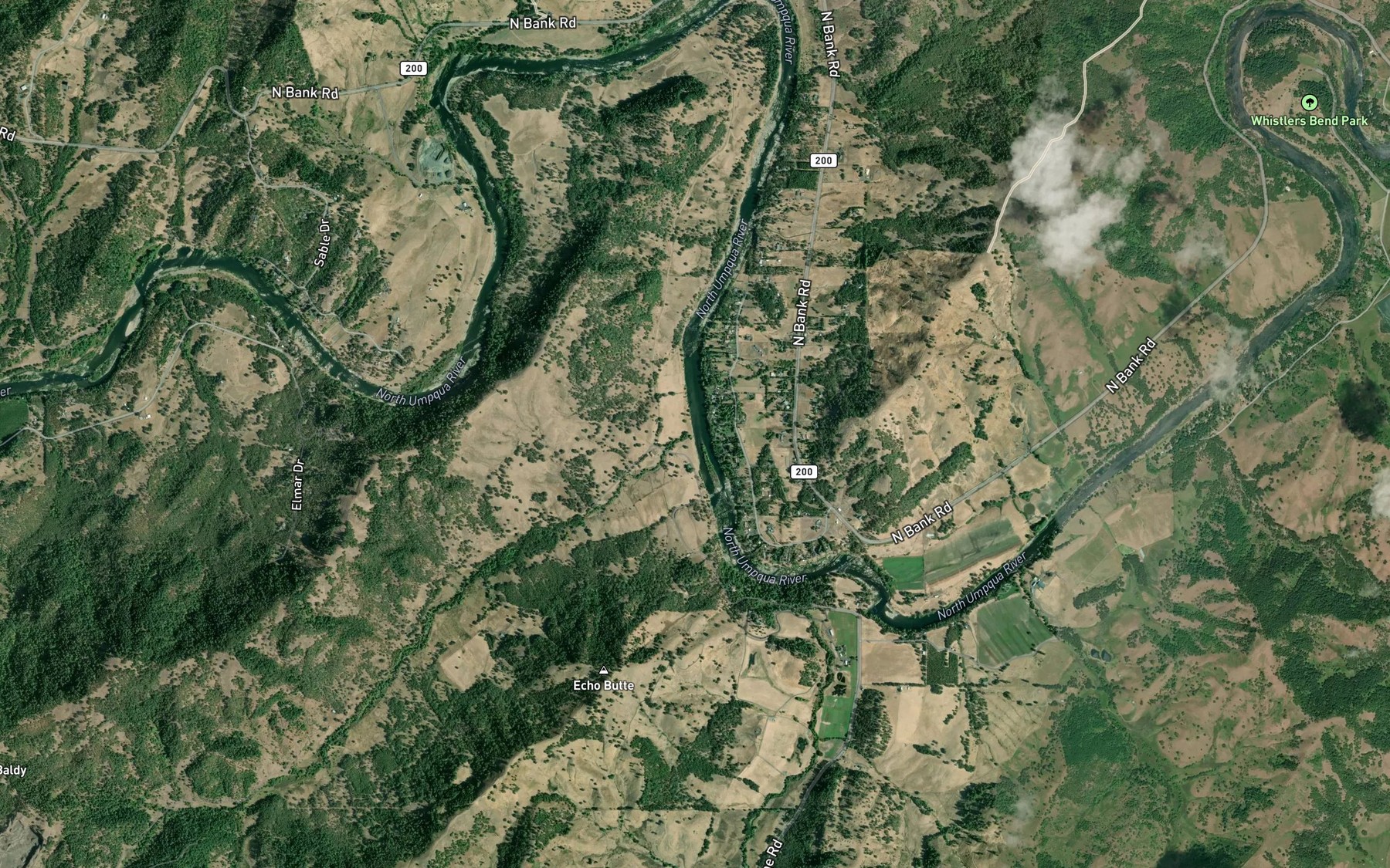 Satellite map of the Dixon Creek