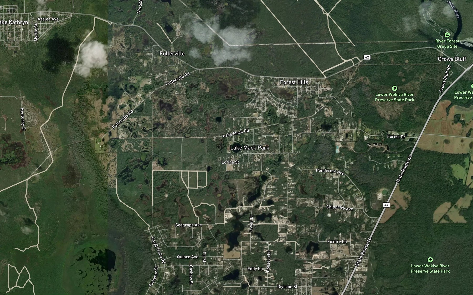 Satellite map of the Lake Mack