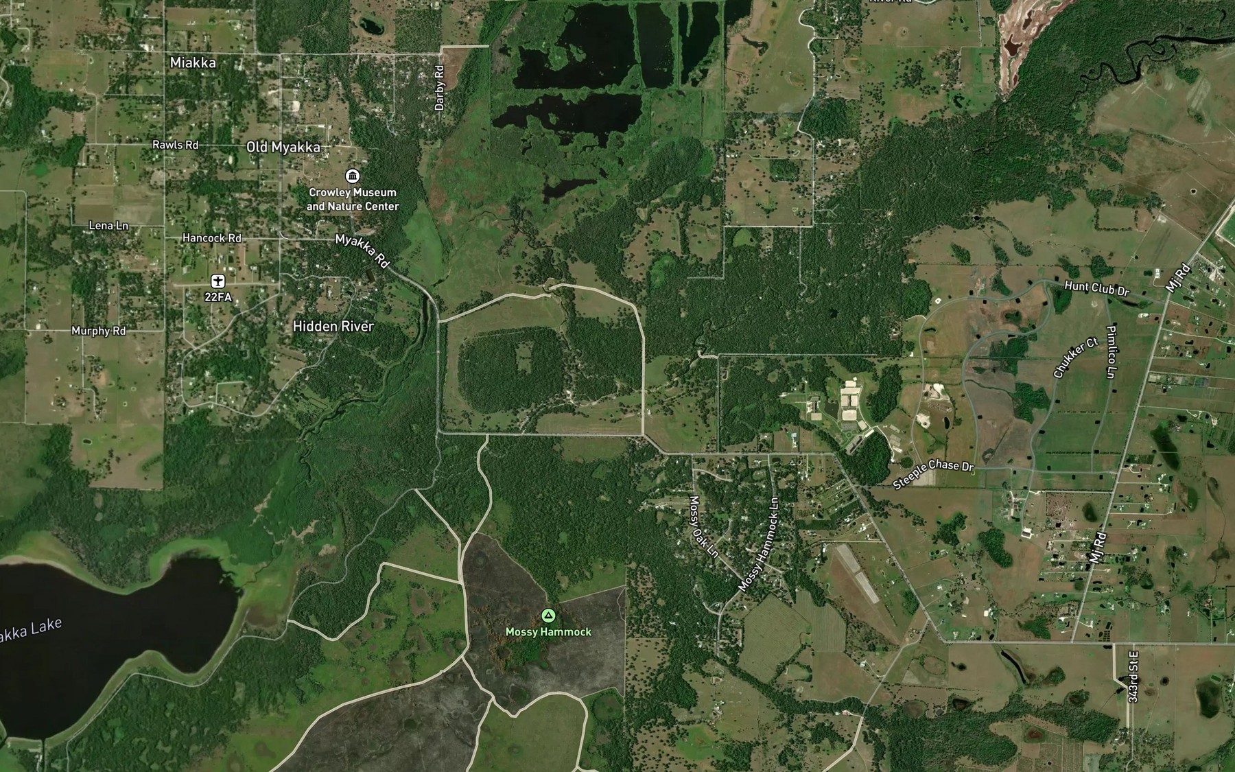 Satellite map of the Clay Gully