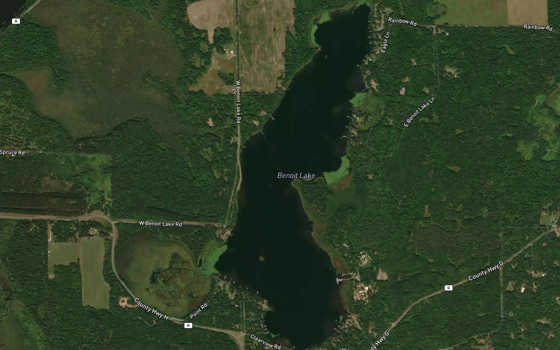 Satellite map of the Benoit Lake
