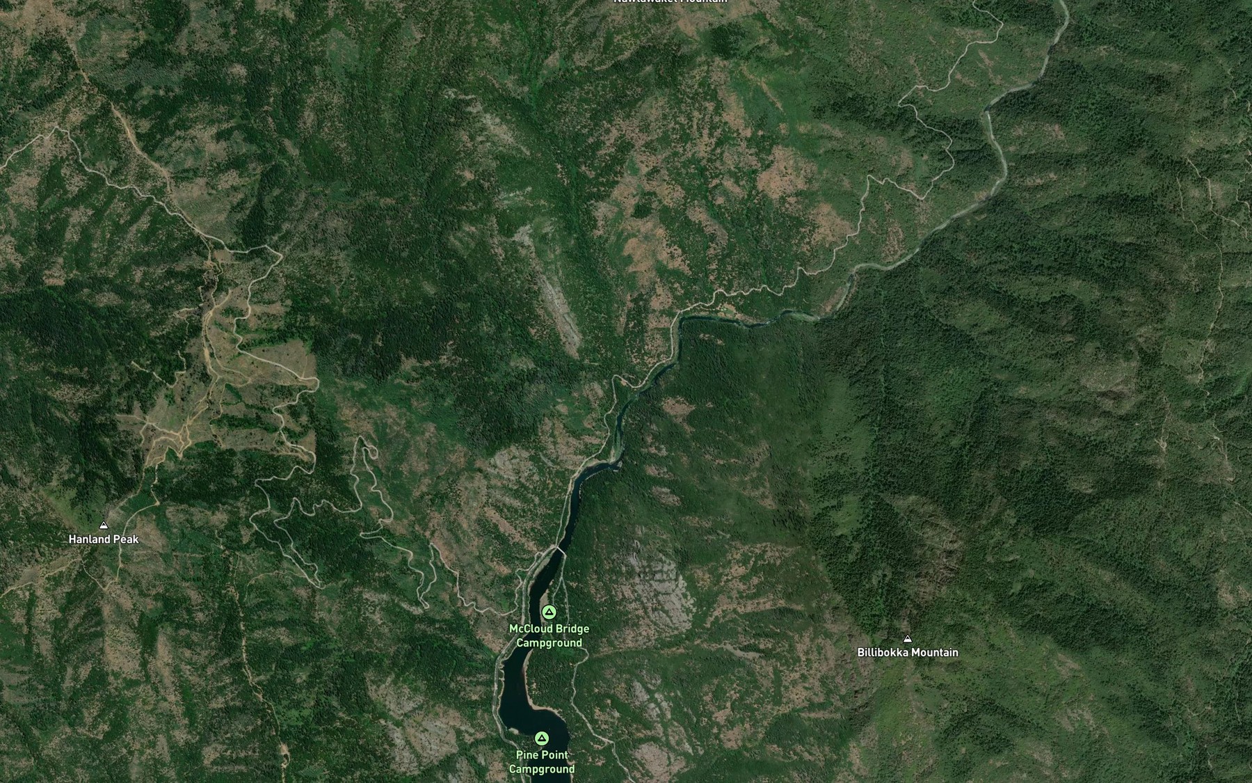 Satellite map of the Nawtawaket Creek