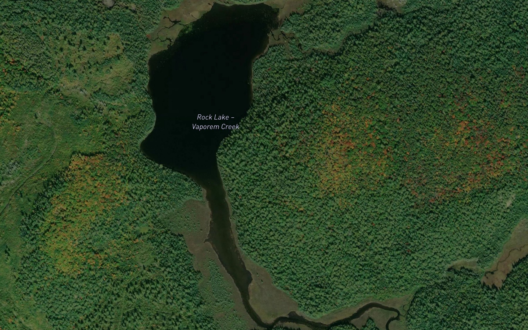 Satellite map of the Rock Lake