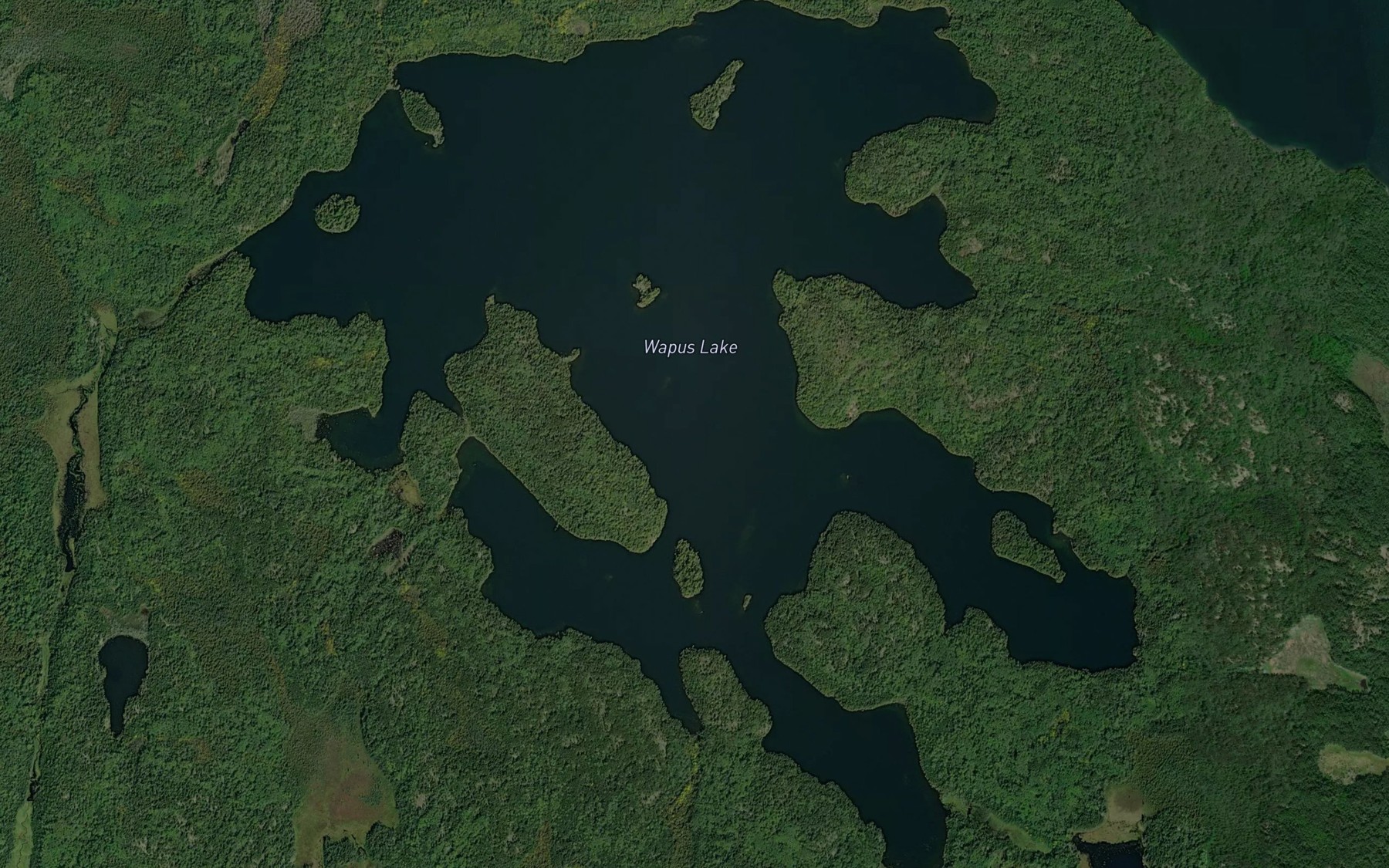 Satellite map of the Wapus Lake