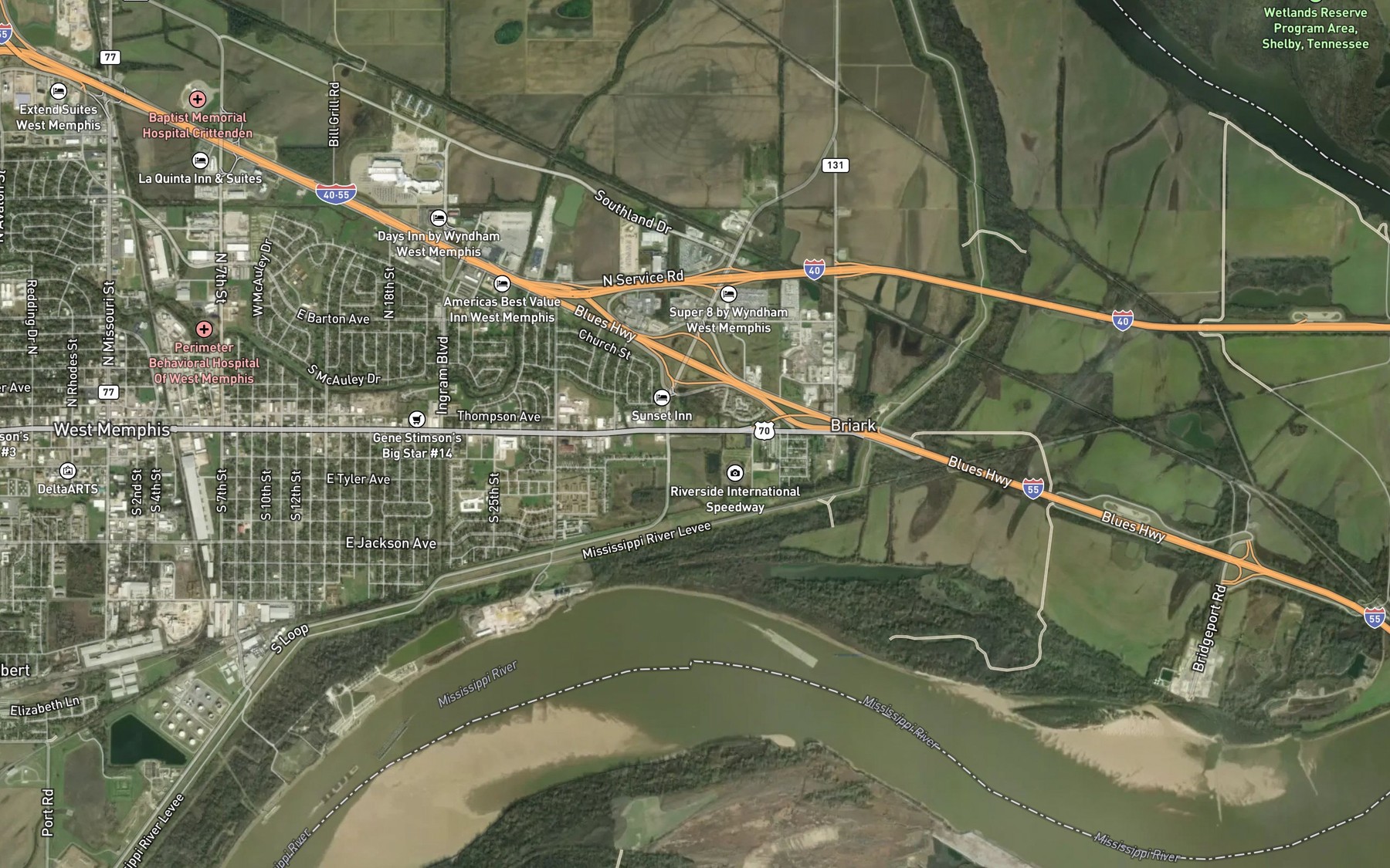 Satellite map of the Ditch Number 6