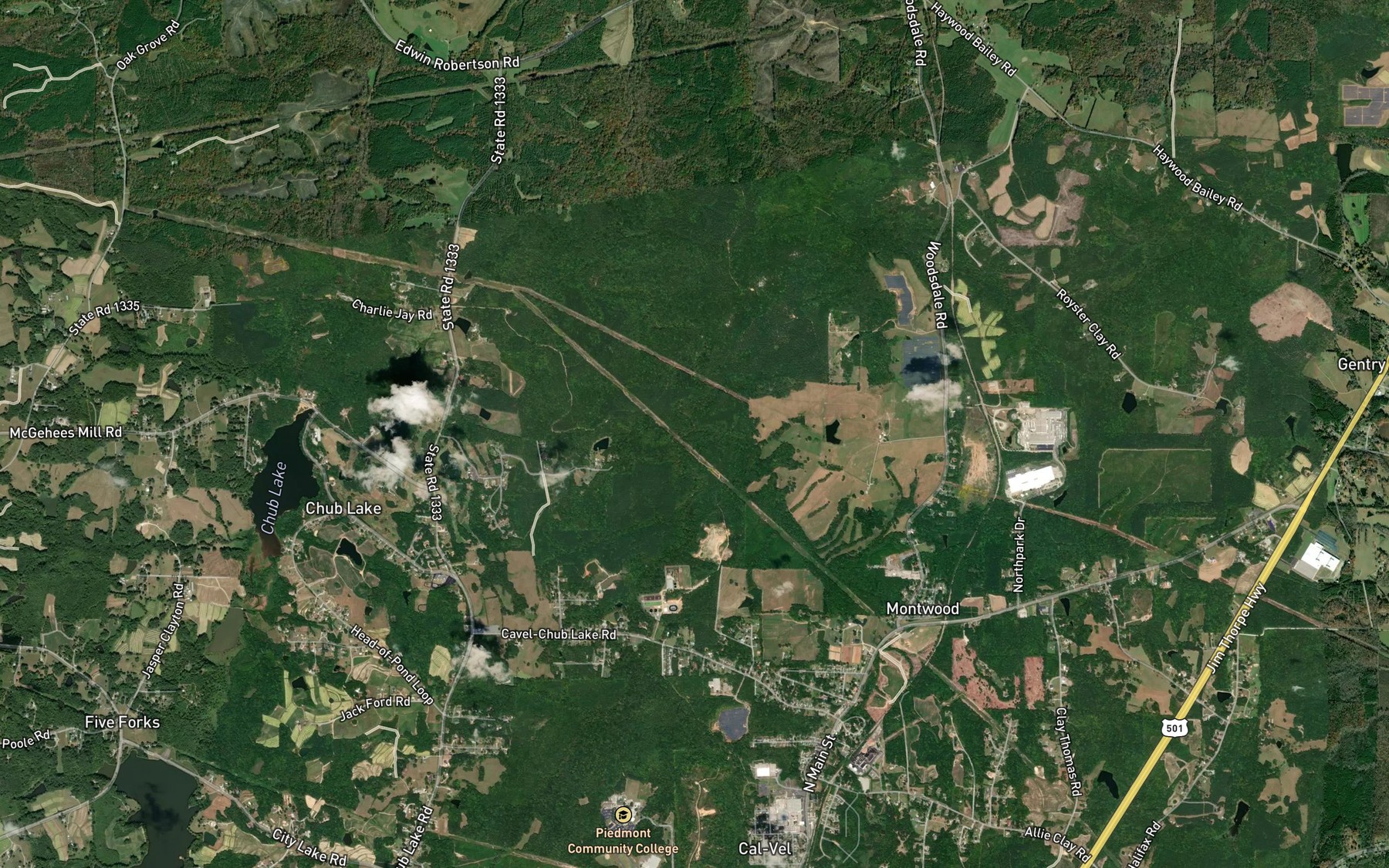Satellite map of the Mitchell Creek