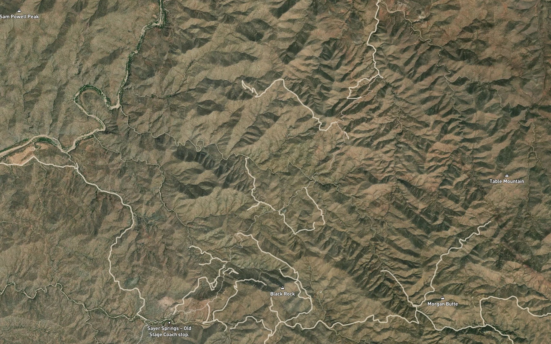 Satellite map of the Mahoney Wash