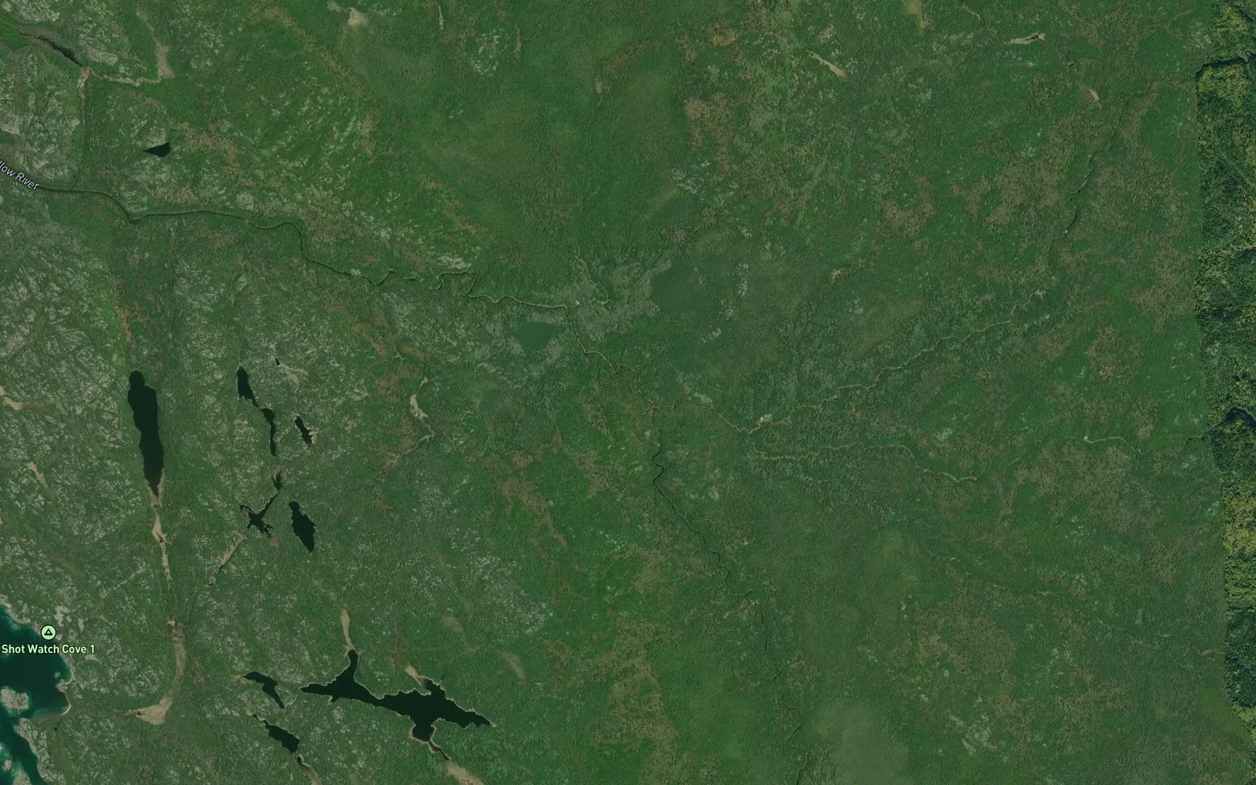 Satellite map of the Brush Creek