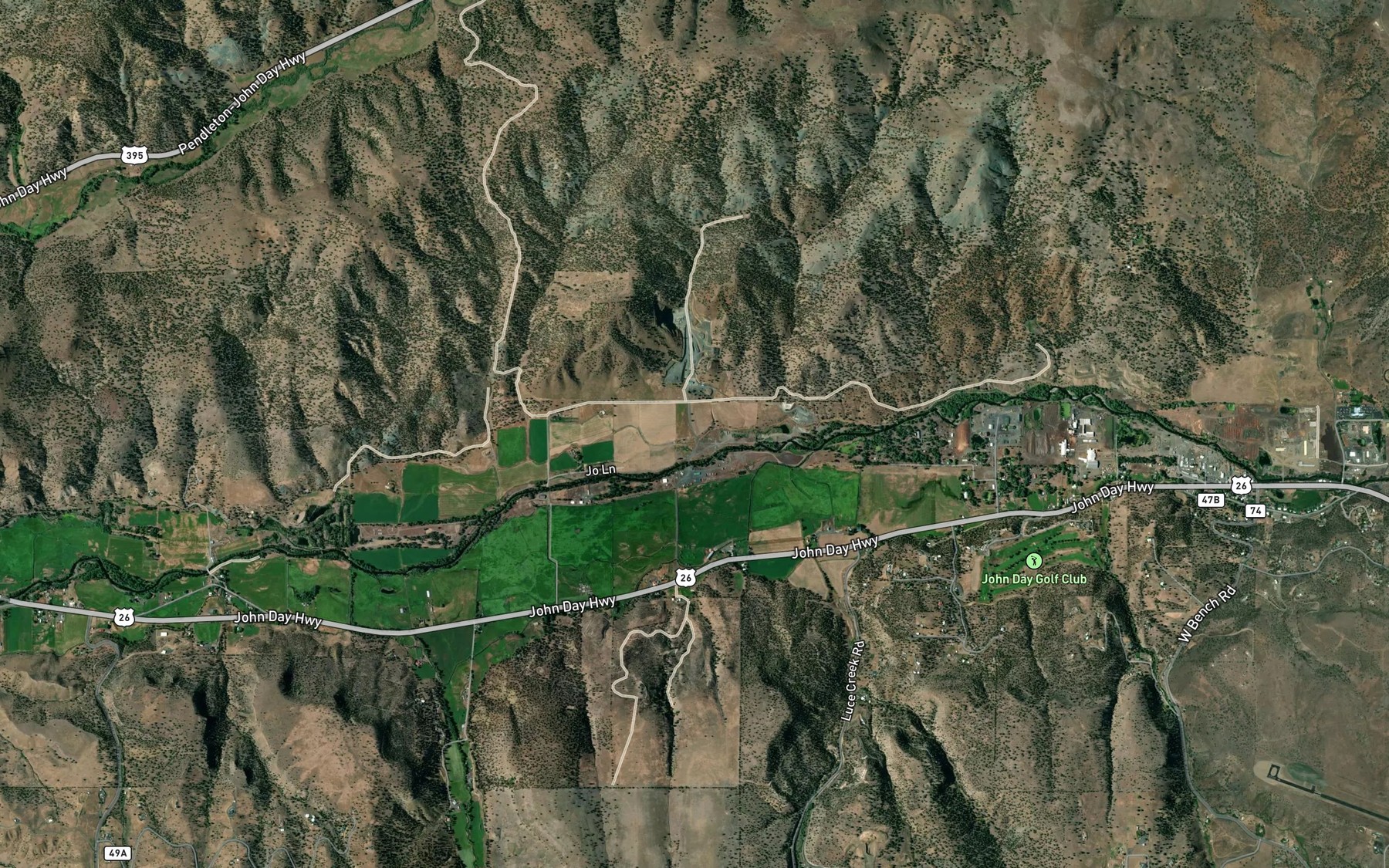 Satellite map of the Laycock Long Ditch