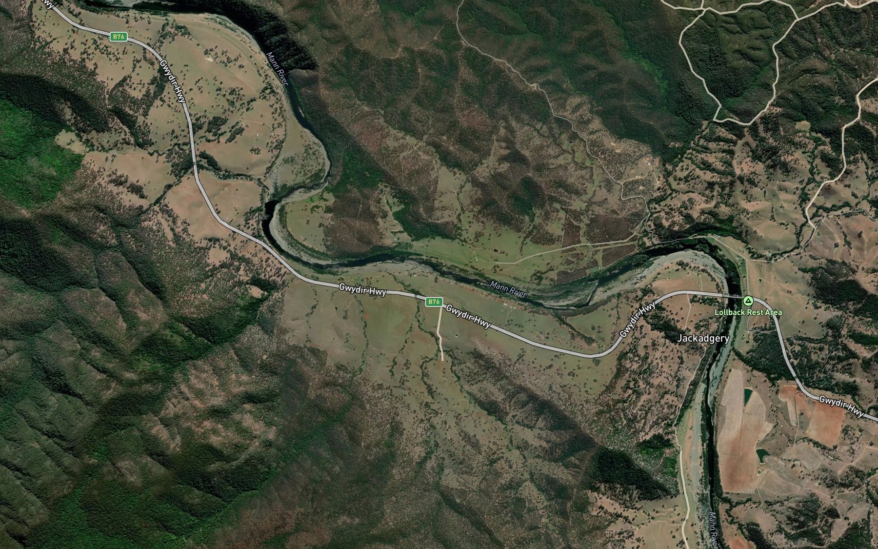Satellite map of the Nogola Creek