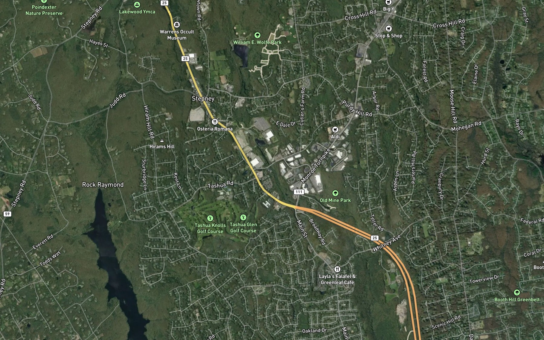 Satellite map of the North Farrars Brook