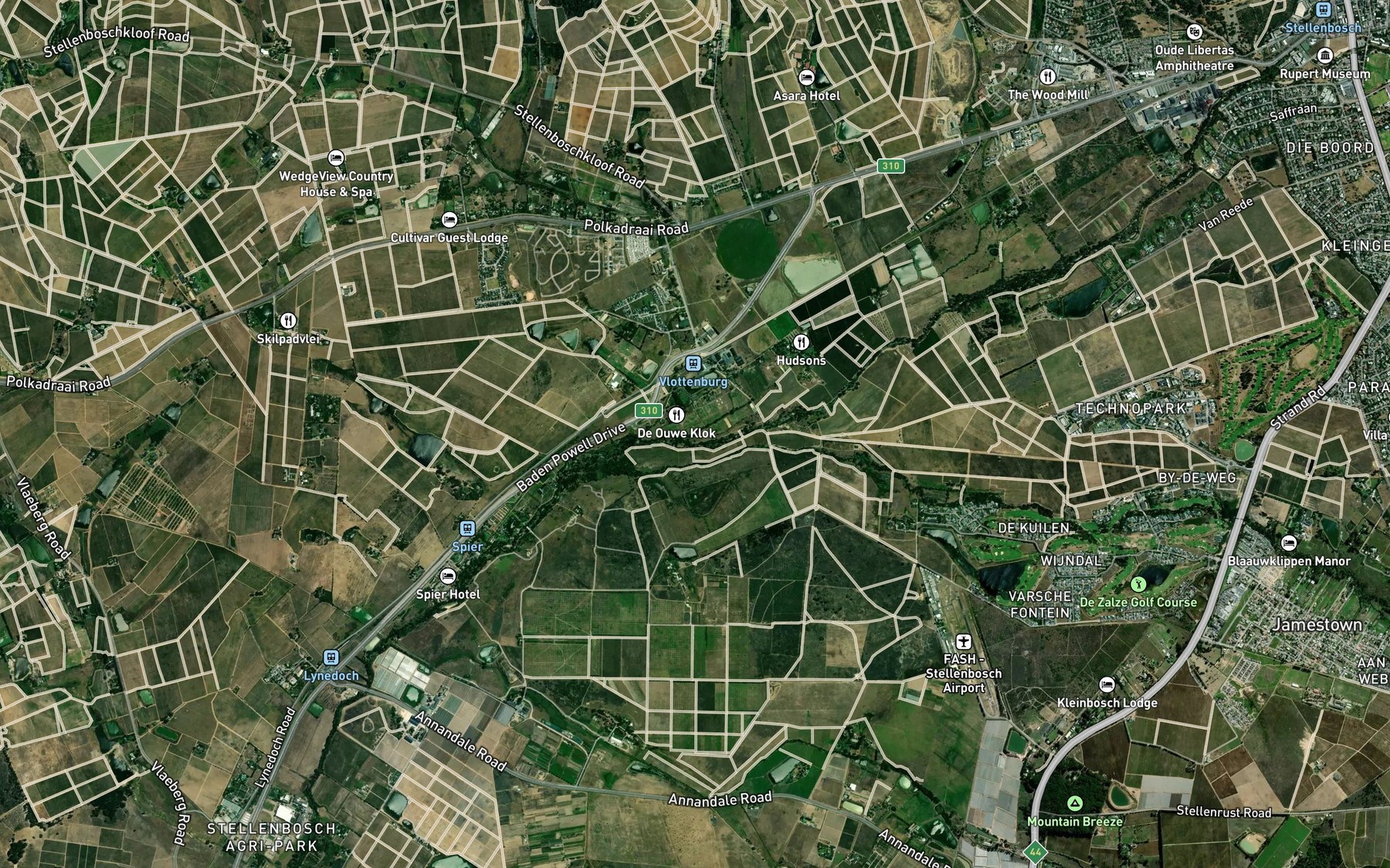 Satellite map of the Blaauwklip