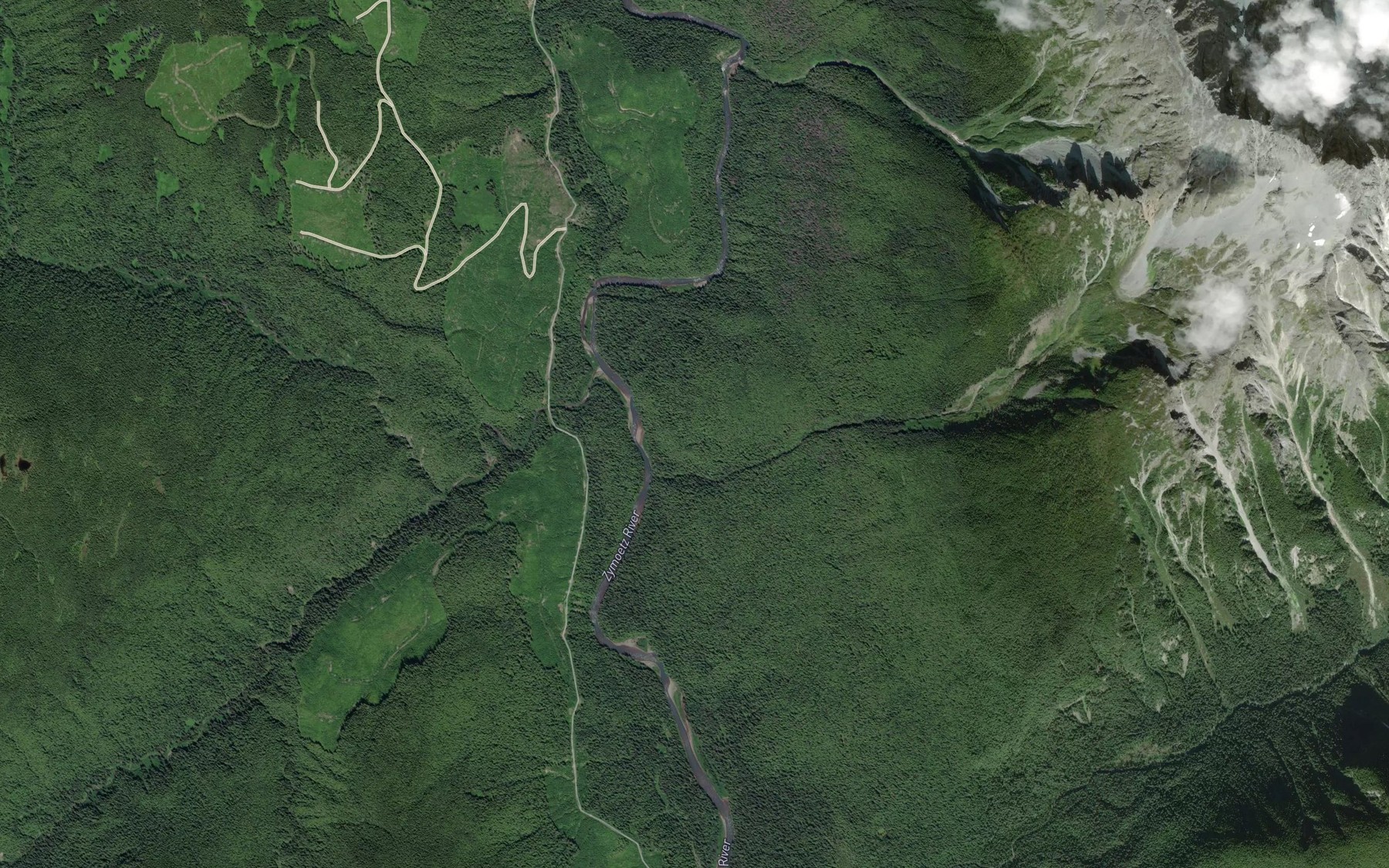 Satellite map of the Treasure Creek