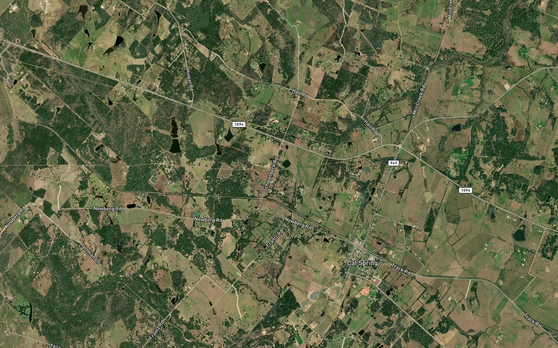 Satellite map of the Cat Springs