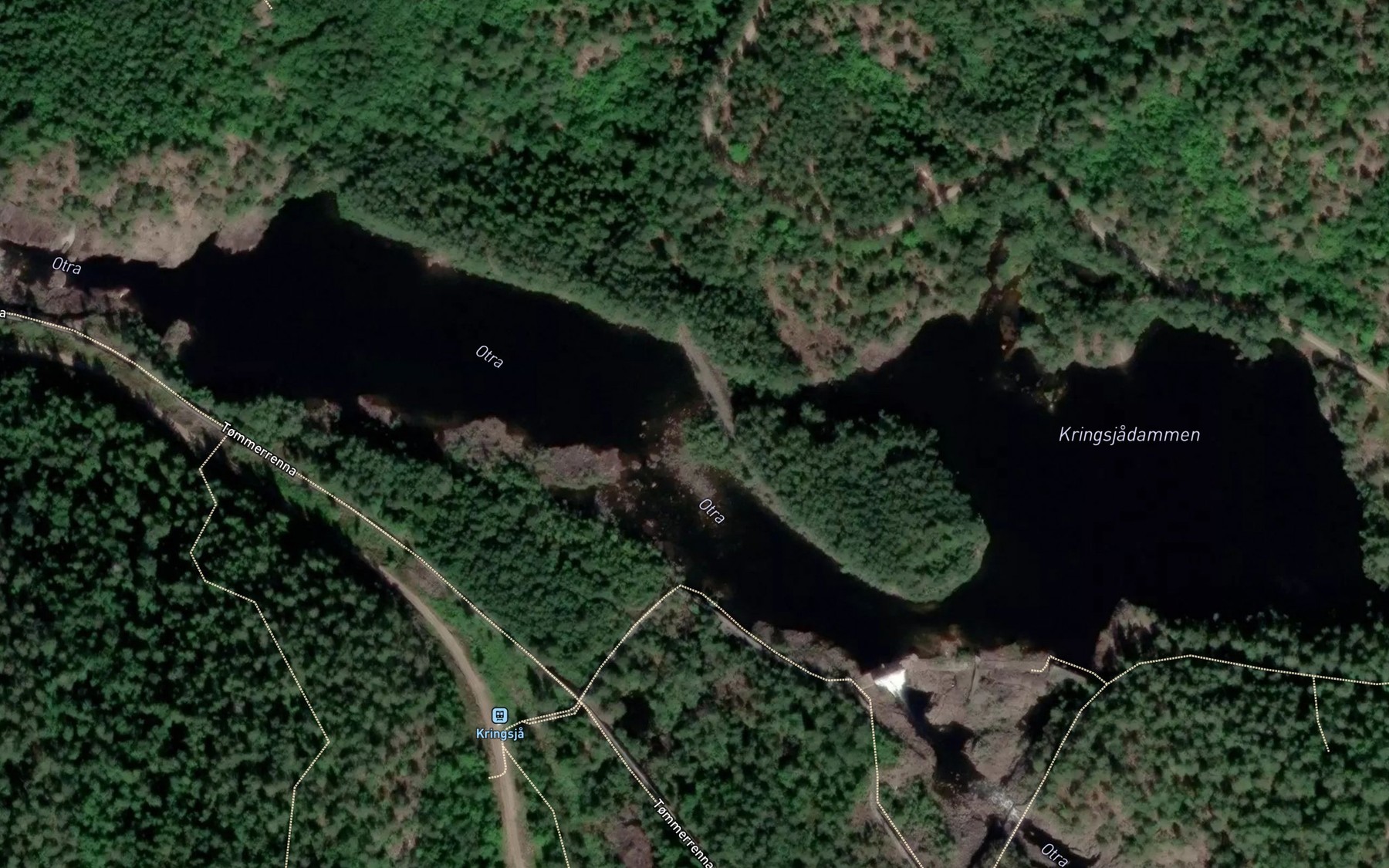 Satellite map of the Kringsjadammen