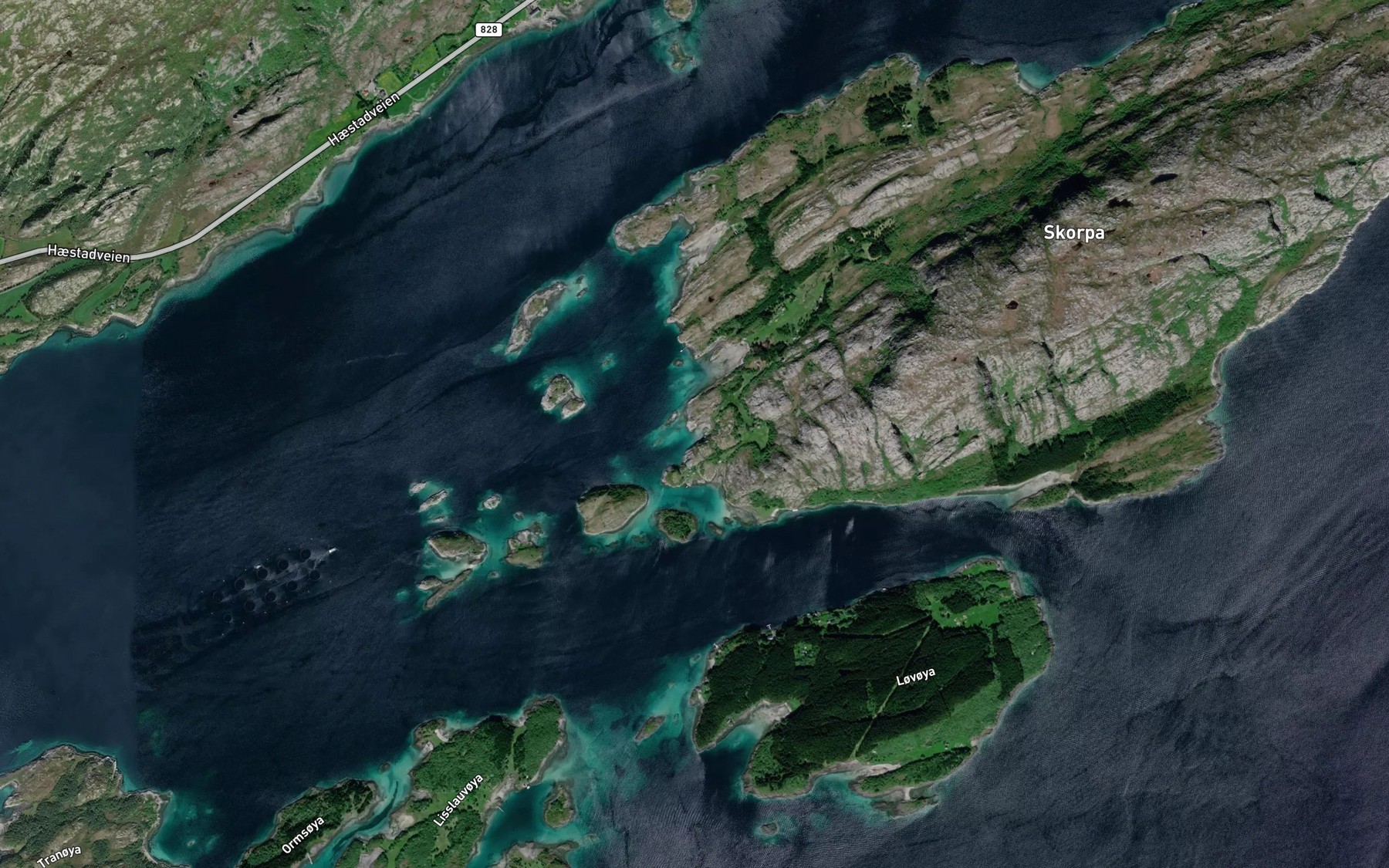Satellite map of the Sauvikja