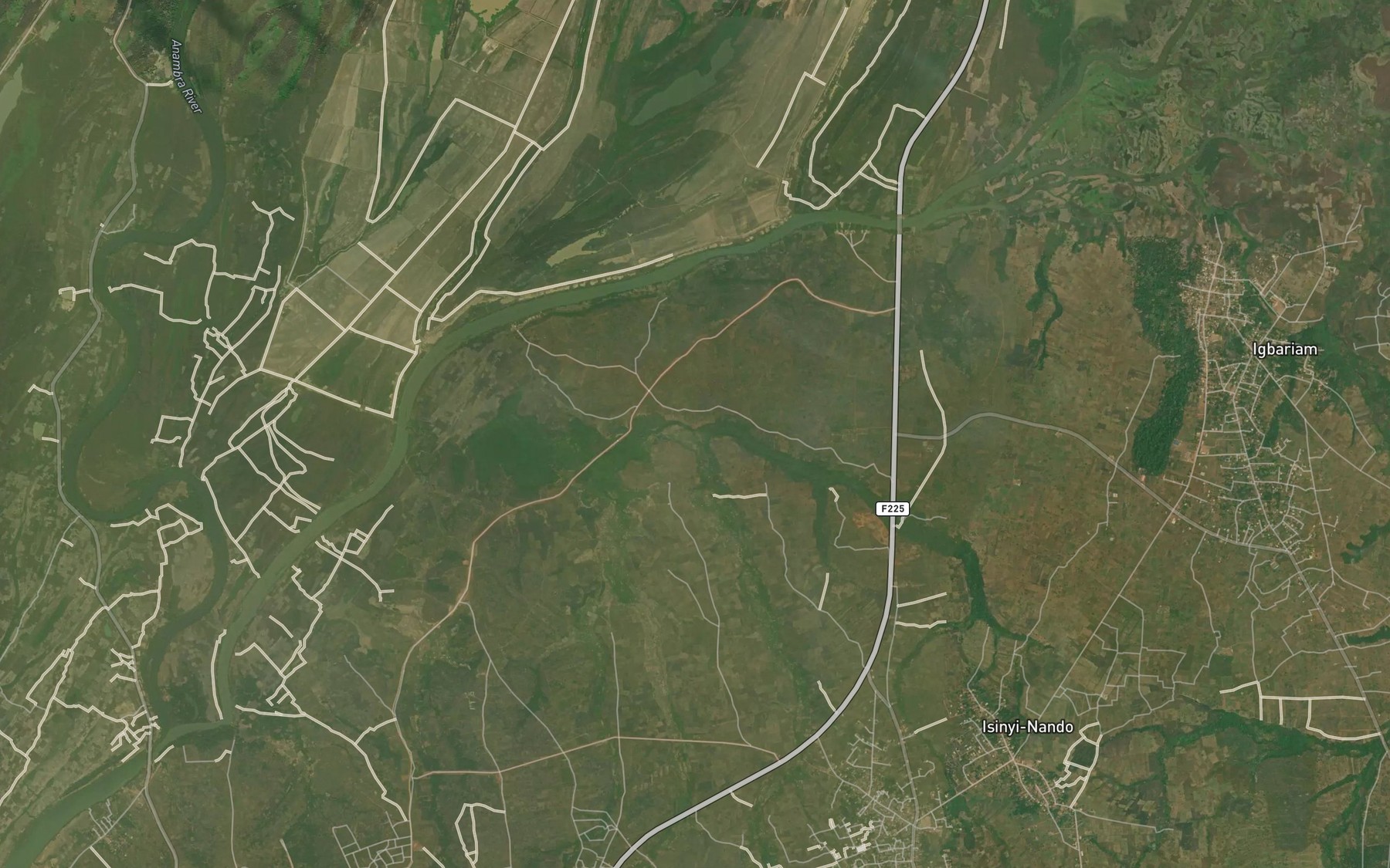 Satellite map of the Oforifo River