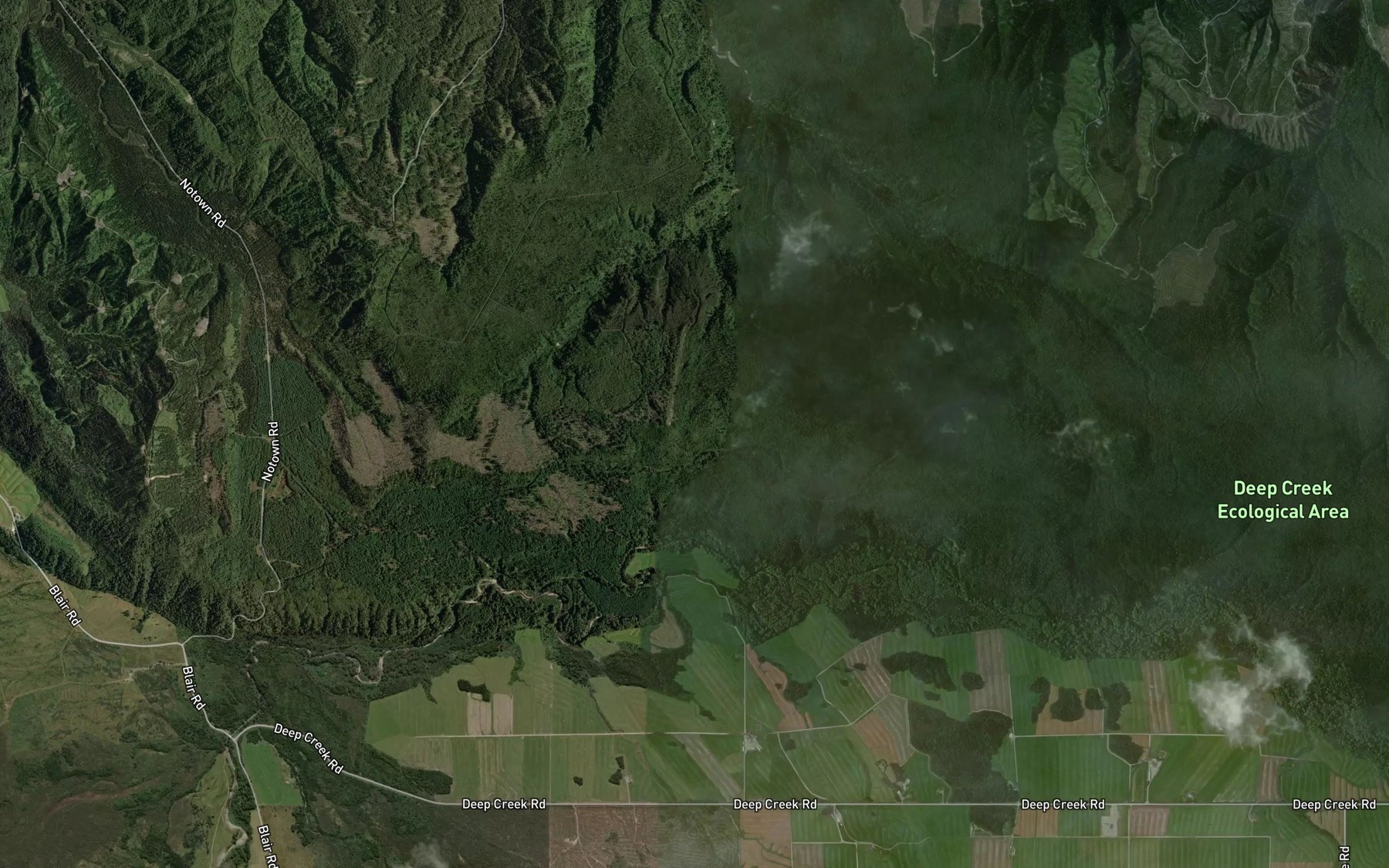 Satellite map of the Deep Creek