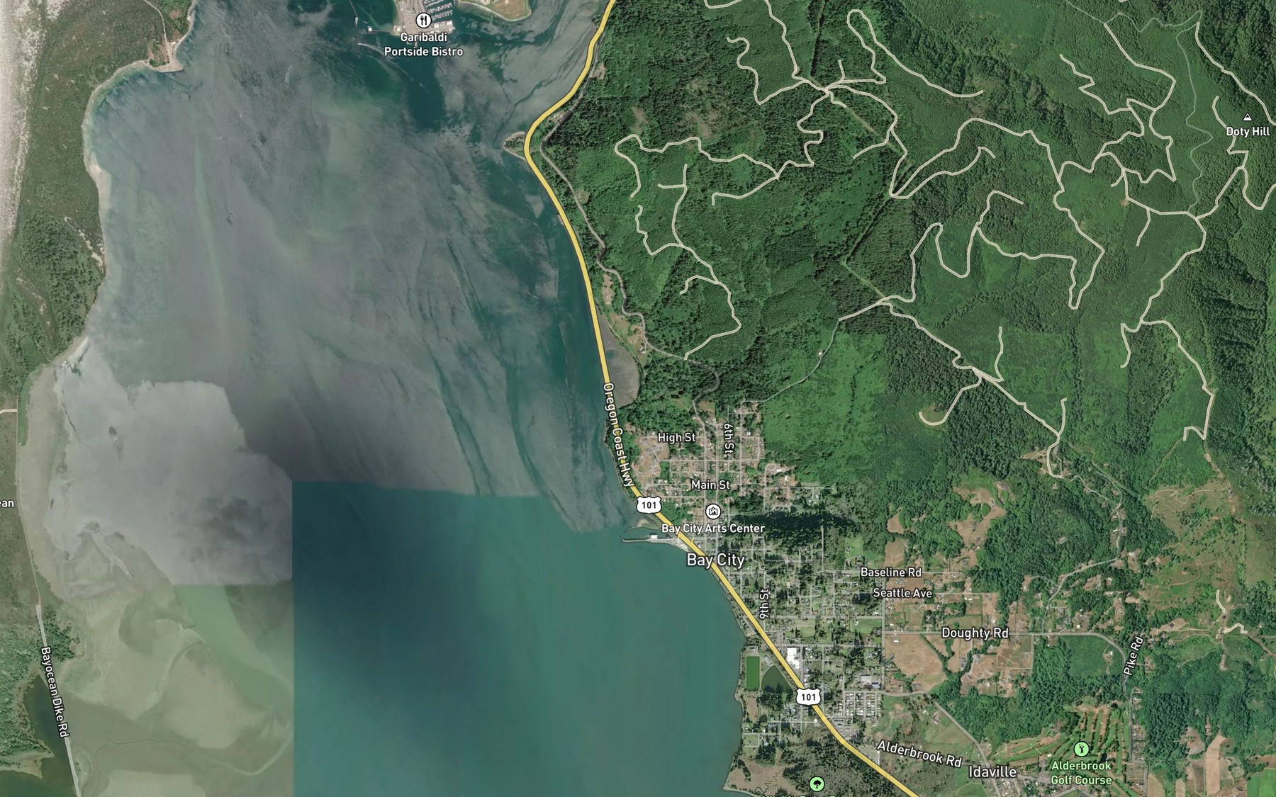 Satellite map of the Larson Creek