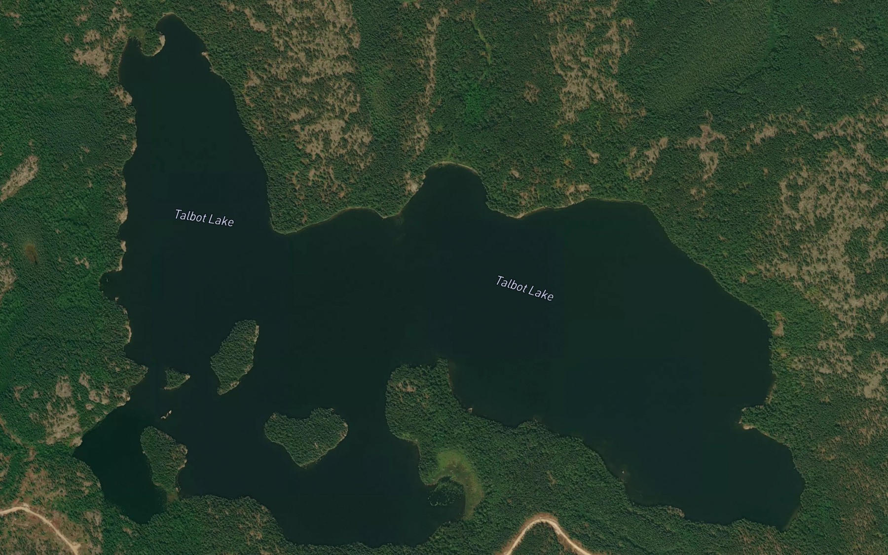 Satellite map of the Talbot Lake