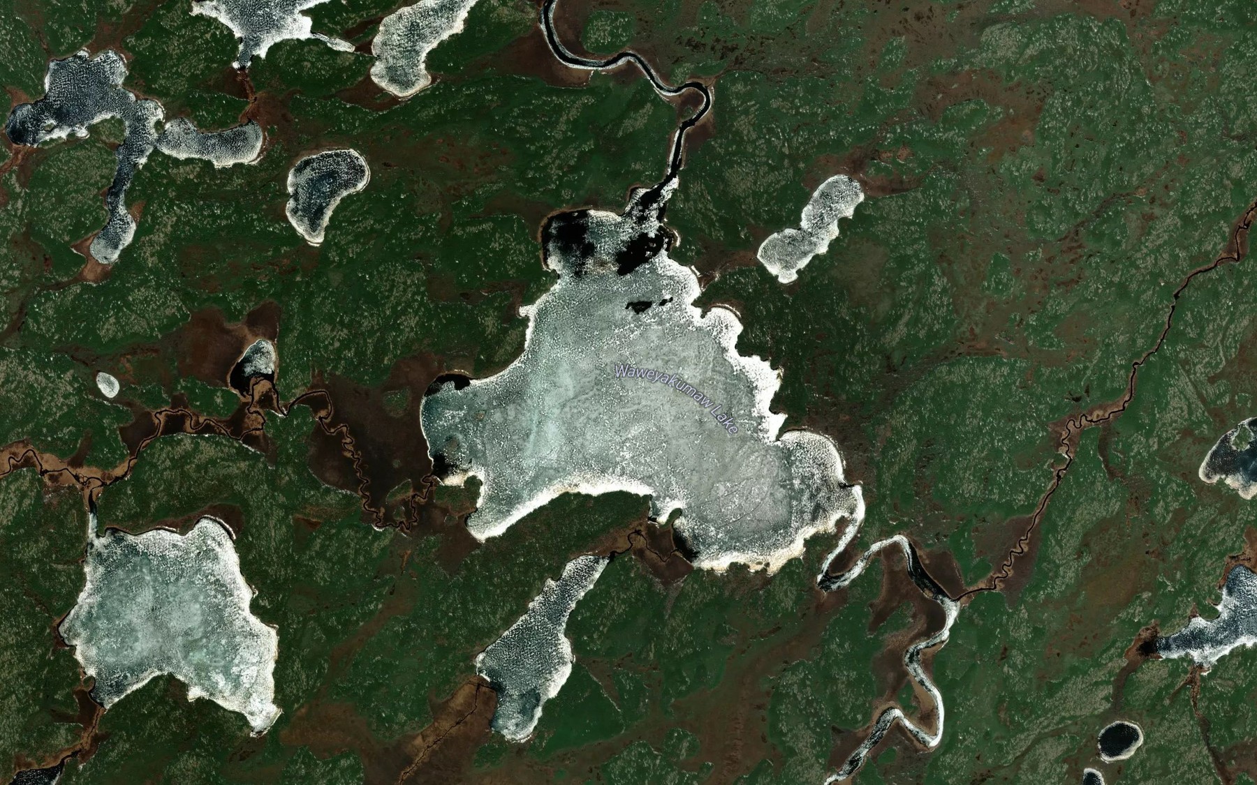 Satellite map of the Waweyakumaw Lake