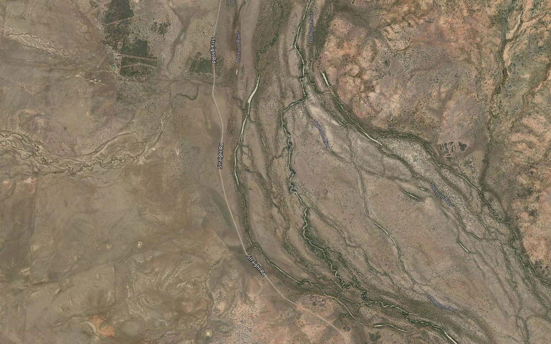 Satellite map of the Bradley Creek