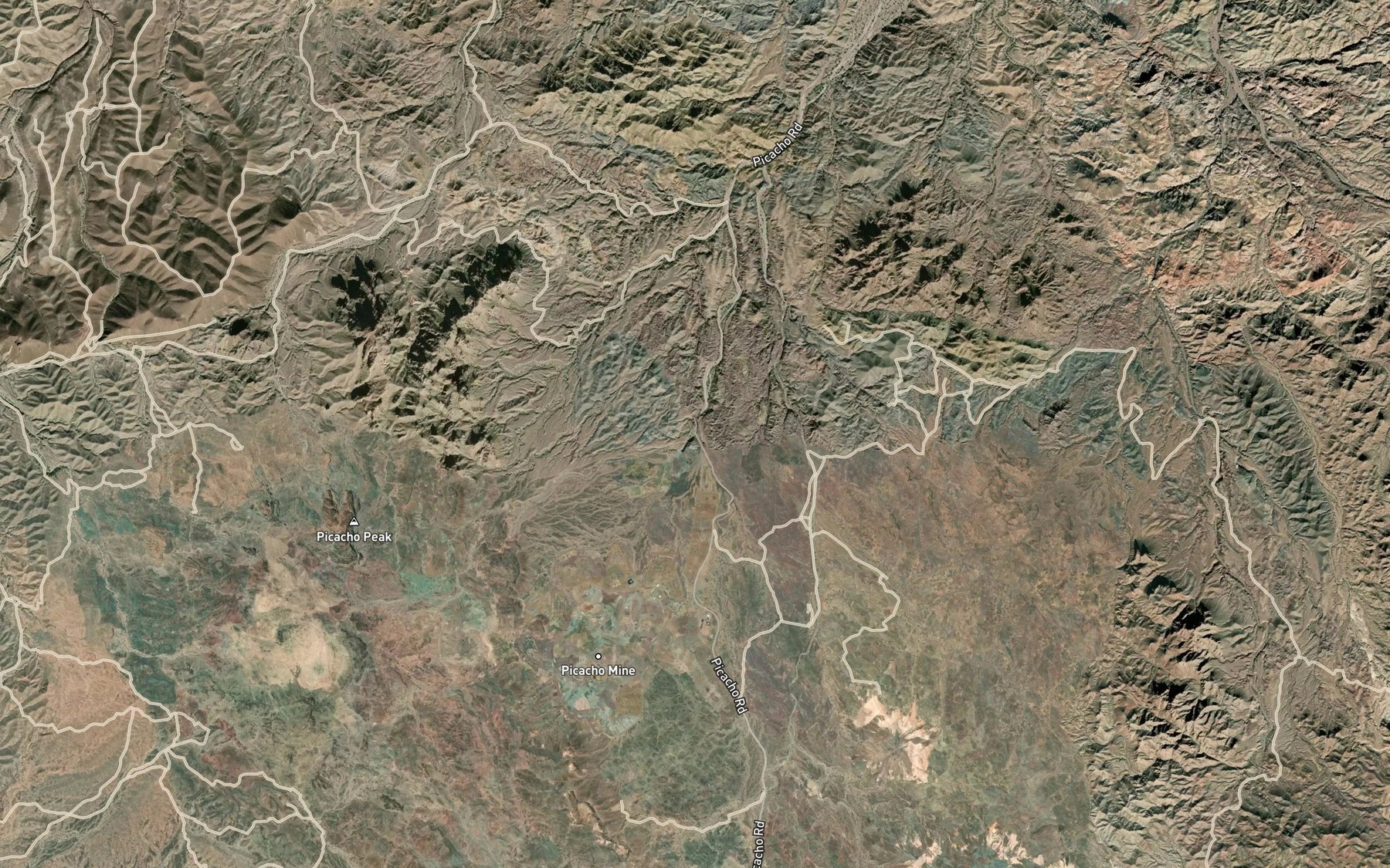 Satellite map of the Burro Wash