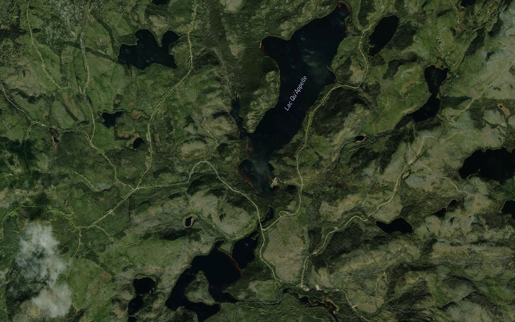Satellite map of the Lac Qu'Appelle