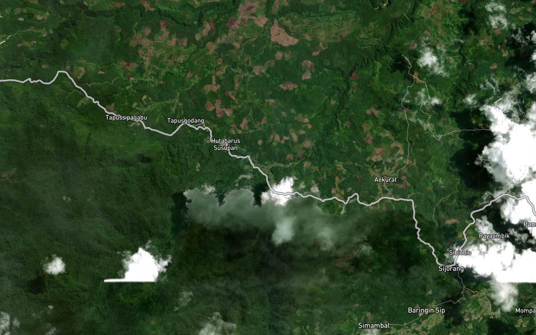 Satellite map of the Aek Batu Mamak