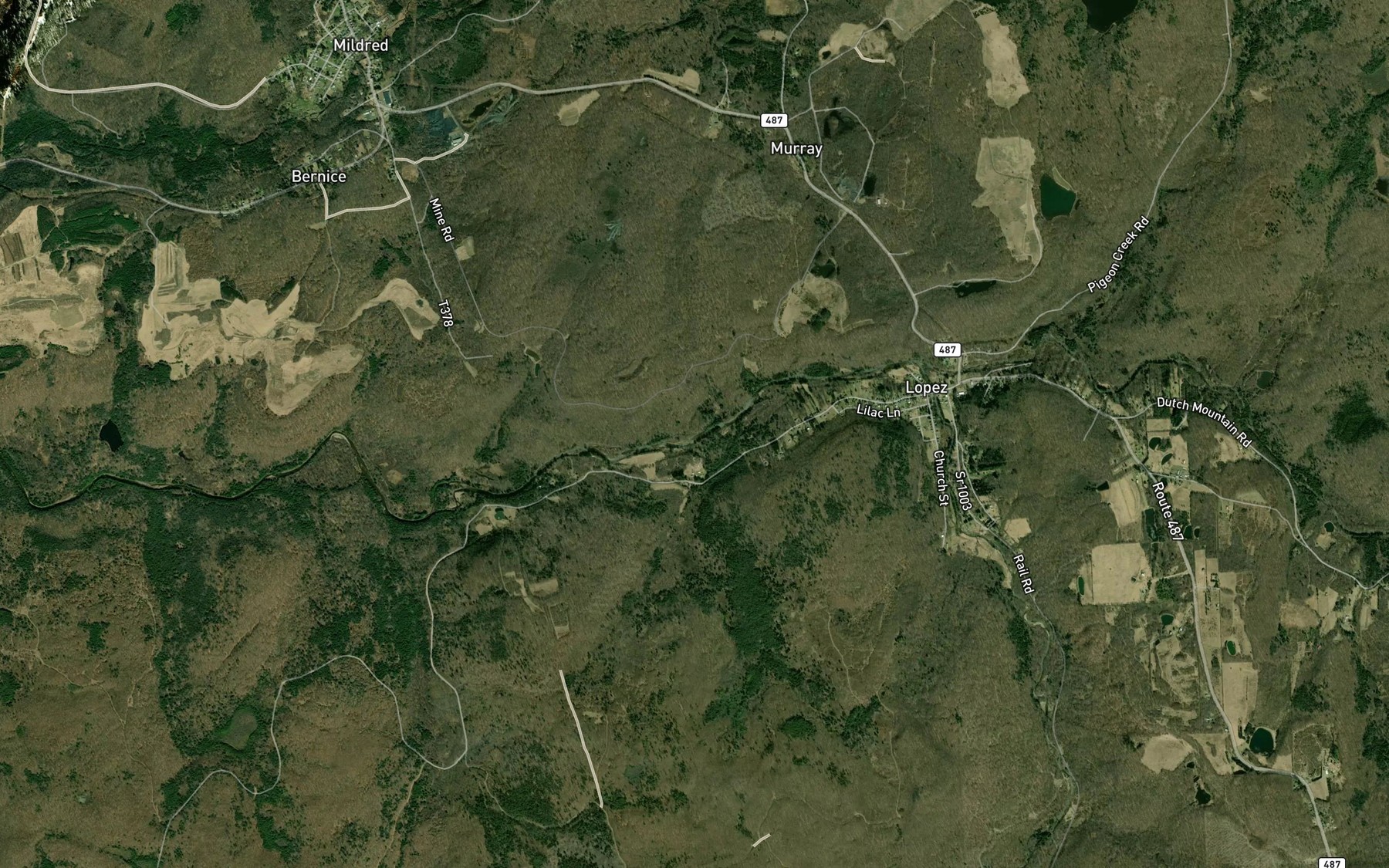 Satellite map of the Sherman Run