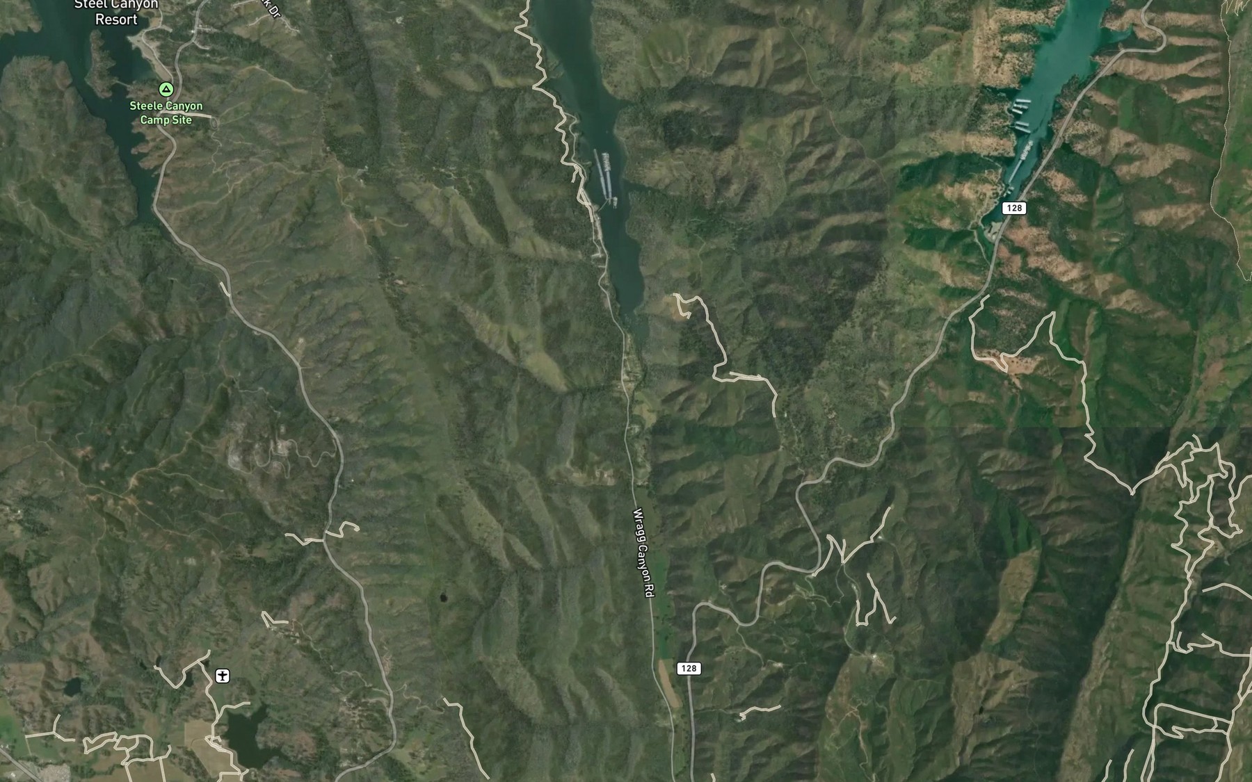 Satellite map of the Wragg Creek