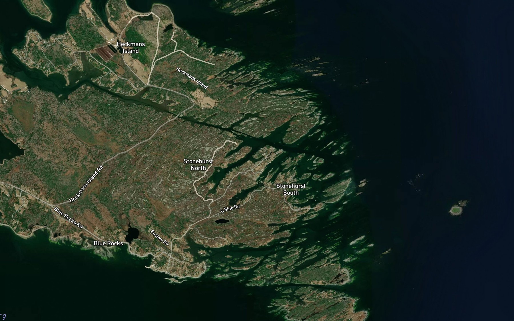 Satellite map of the Back Cove