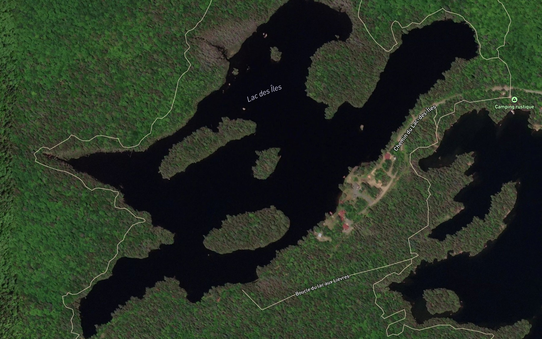 Satellite map of the Lac des Iles
