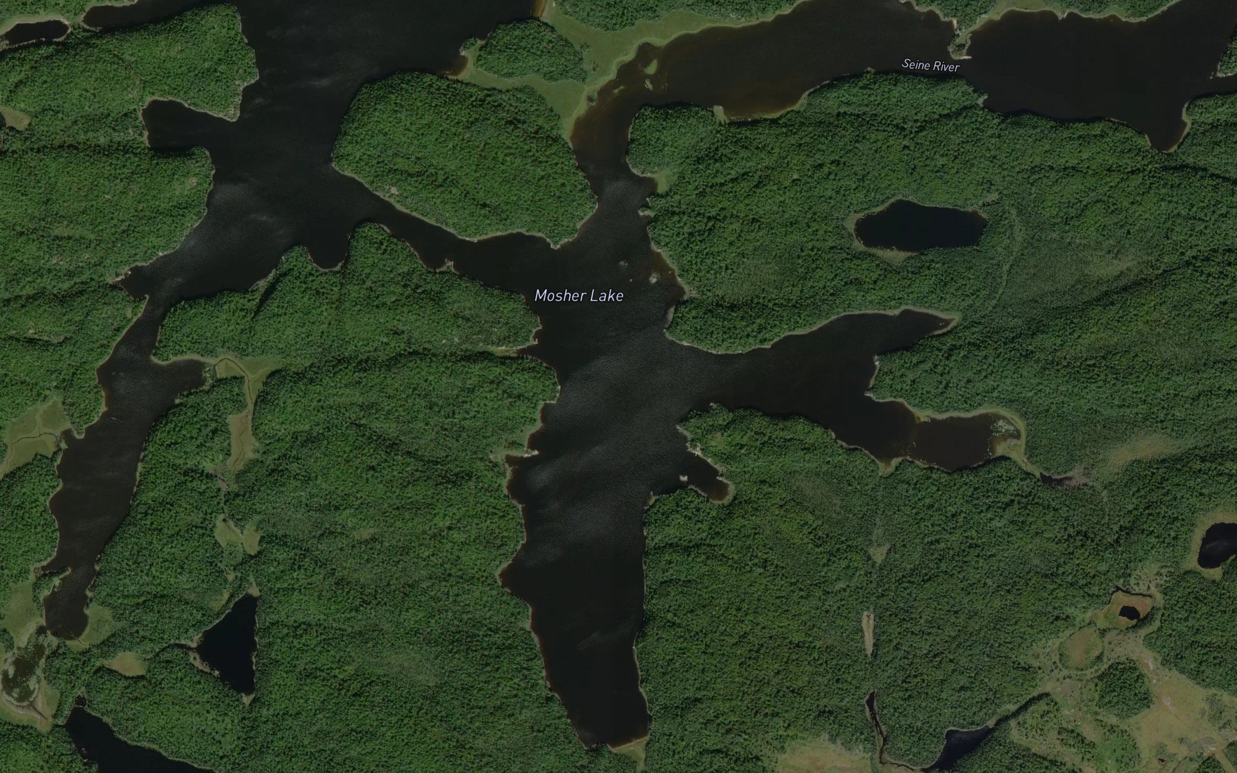 Satellite map of the Mosher Lake