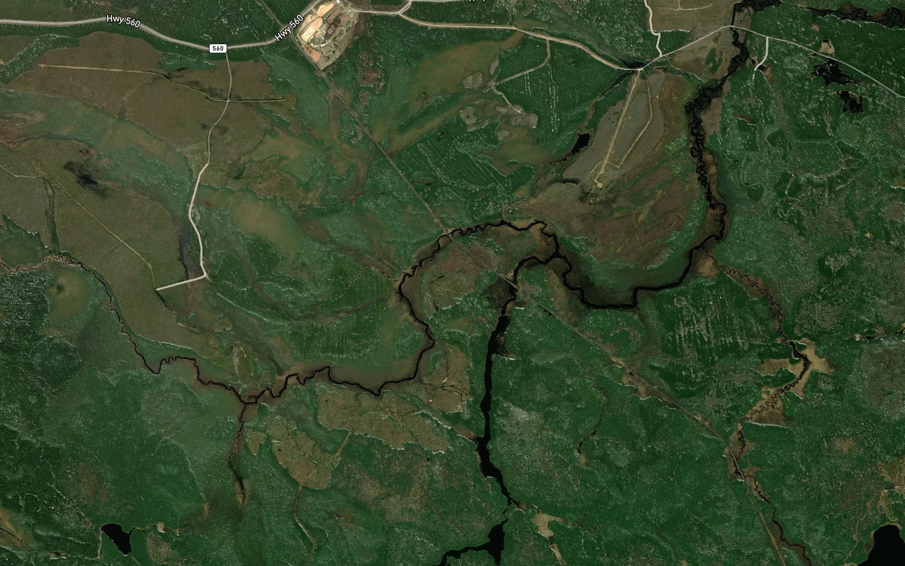 Satellite map of the Westbrook Creek