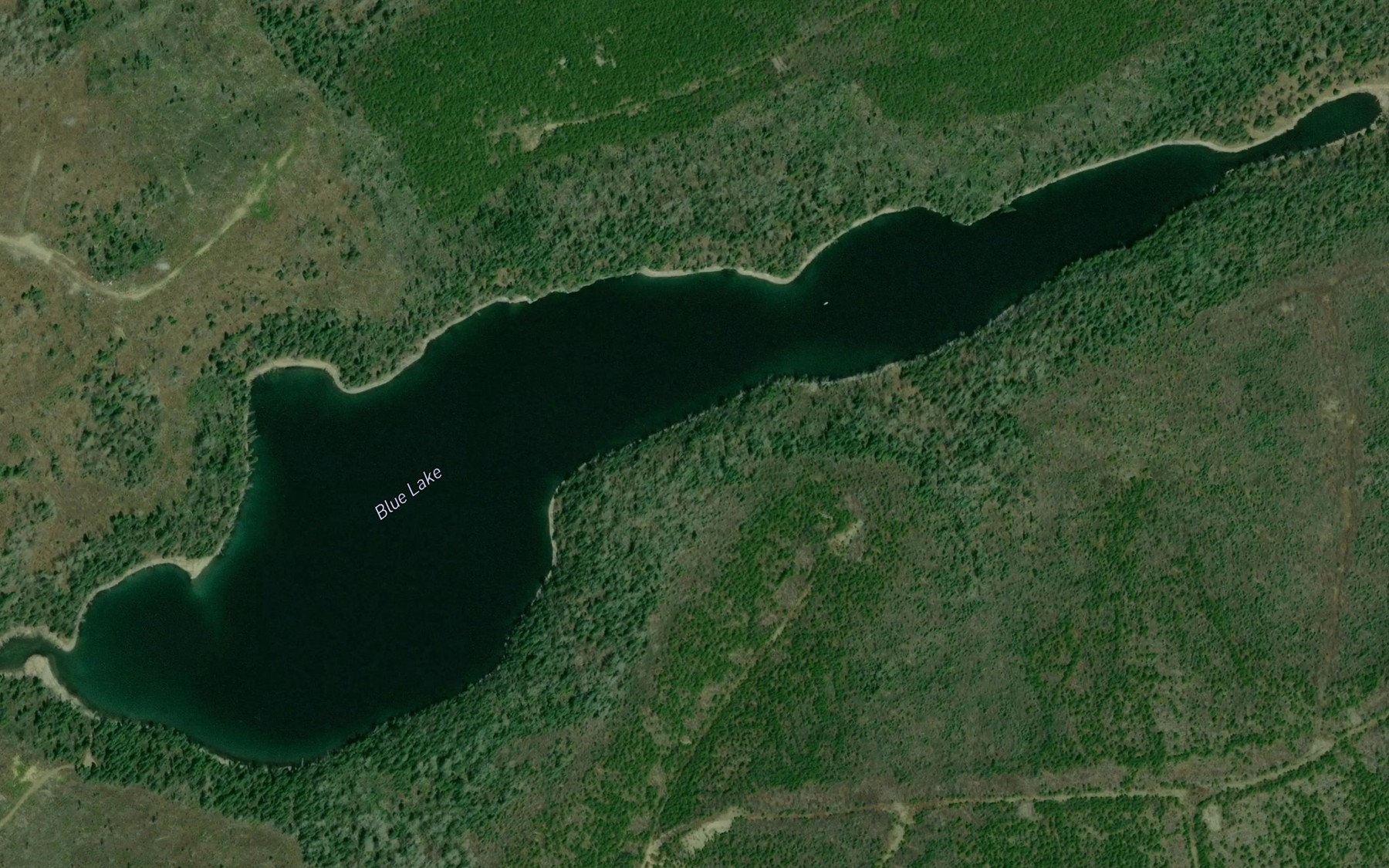 Satellite map of the Blue Lake