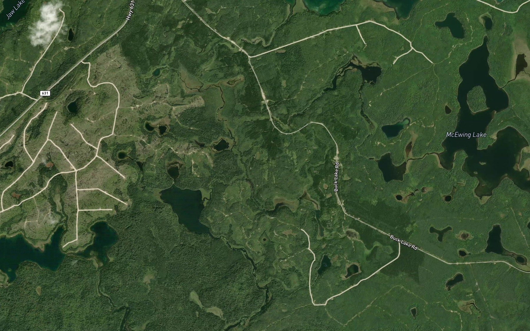 Satellite map of the Bun Creek